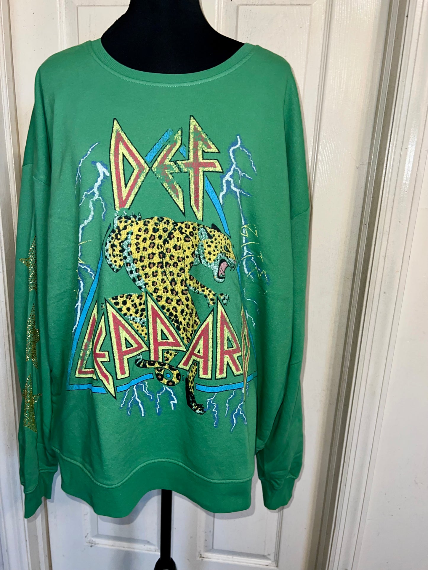 Def Leppard Oversized Distressed Sweatshirt