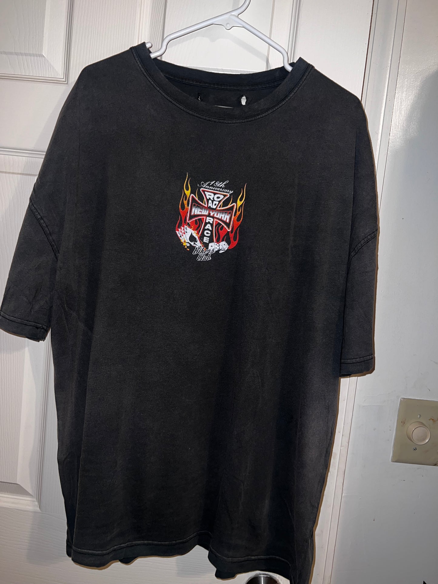 Bikers Club Road Race 18th Anniversary Oversized Distressed Tee