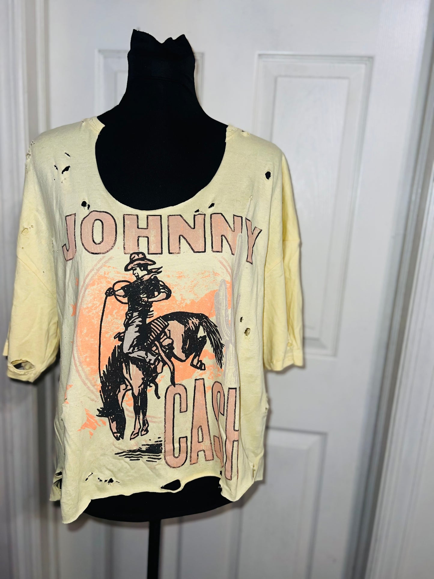 Johnny Cash Oversized Distressed Tee (As Is)