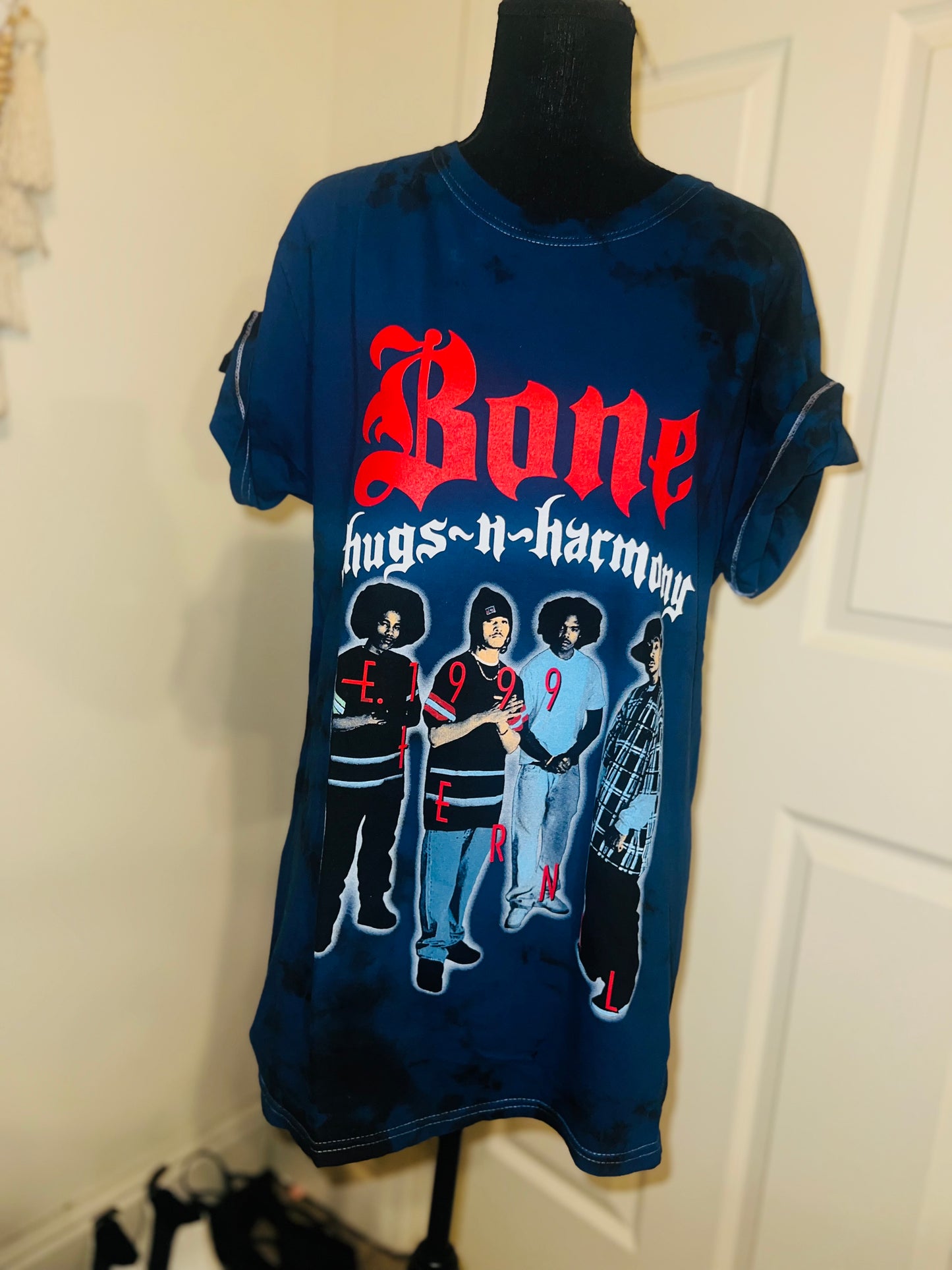 Bone Thugs n Harmony Tie Dyed Oversized Distressed Tee