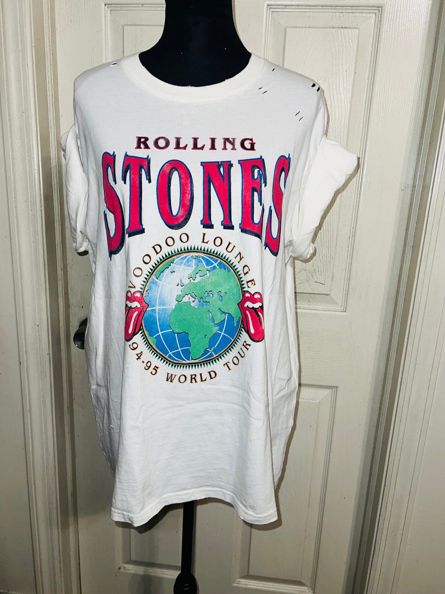 The Rolling Stones Double Sided Oversized Distressed Tee