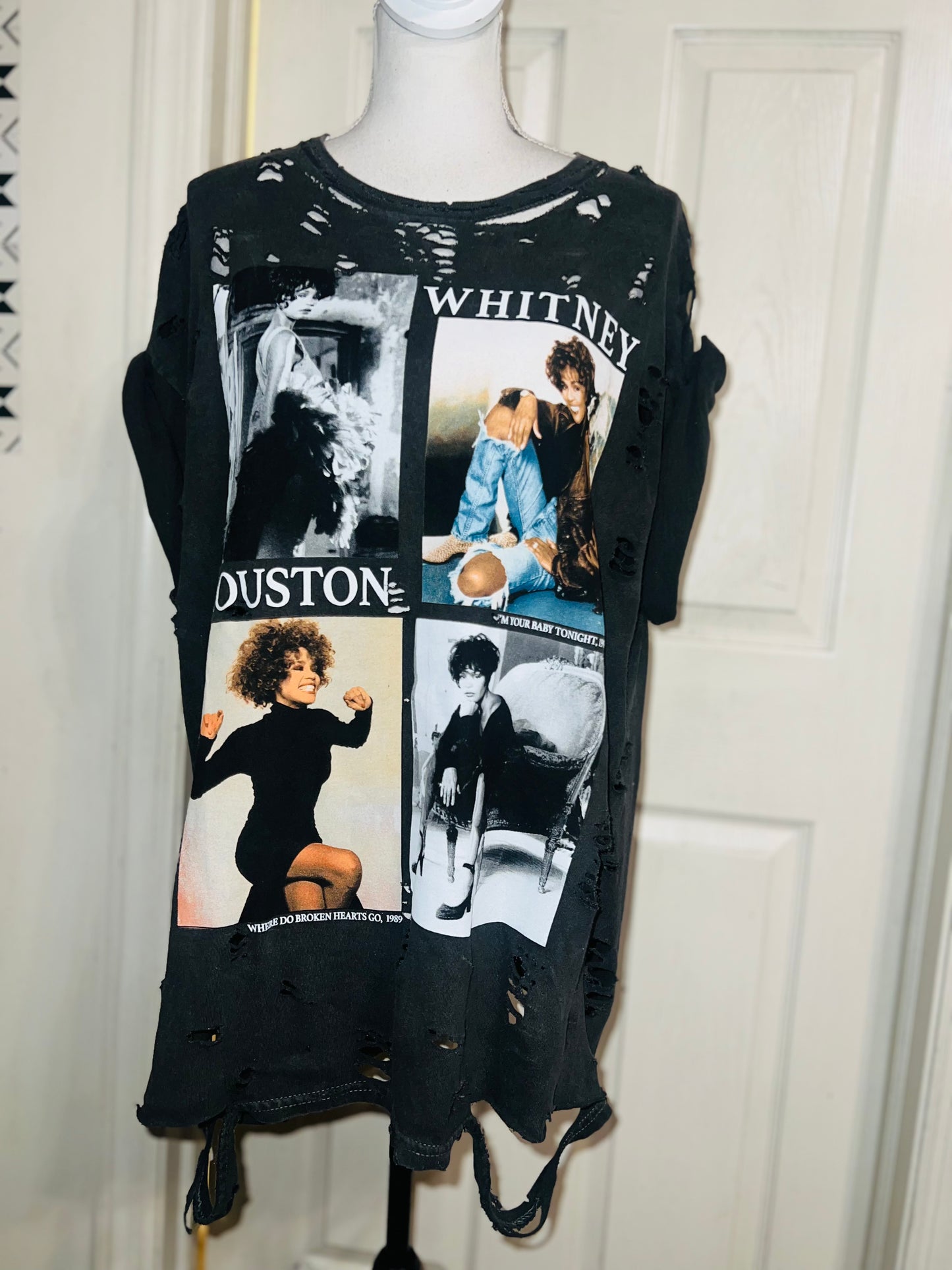 Whitey Houston Oversized Distressed Tee