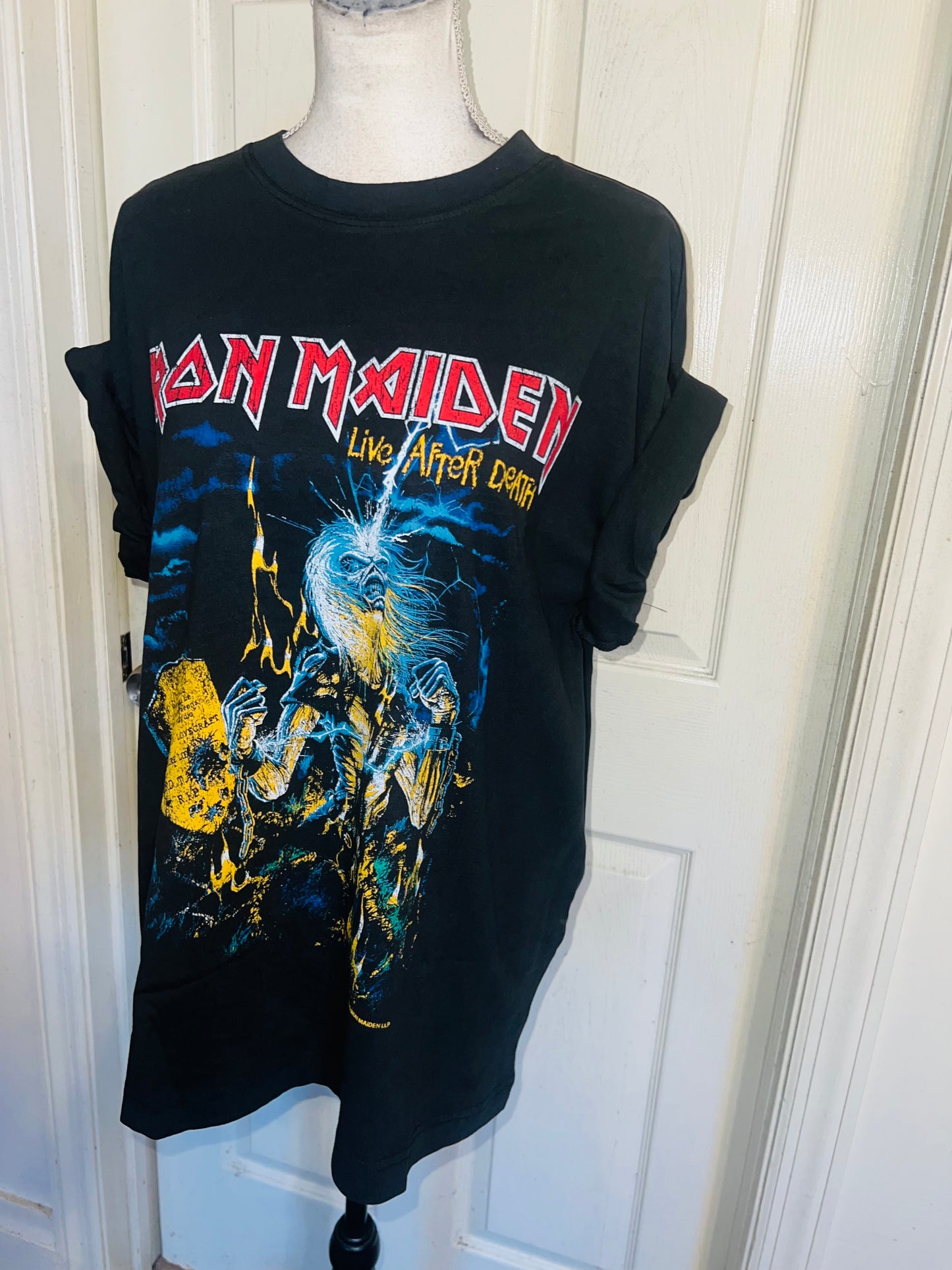 Iron Maiden Double Sided Oversized Distressed Tee