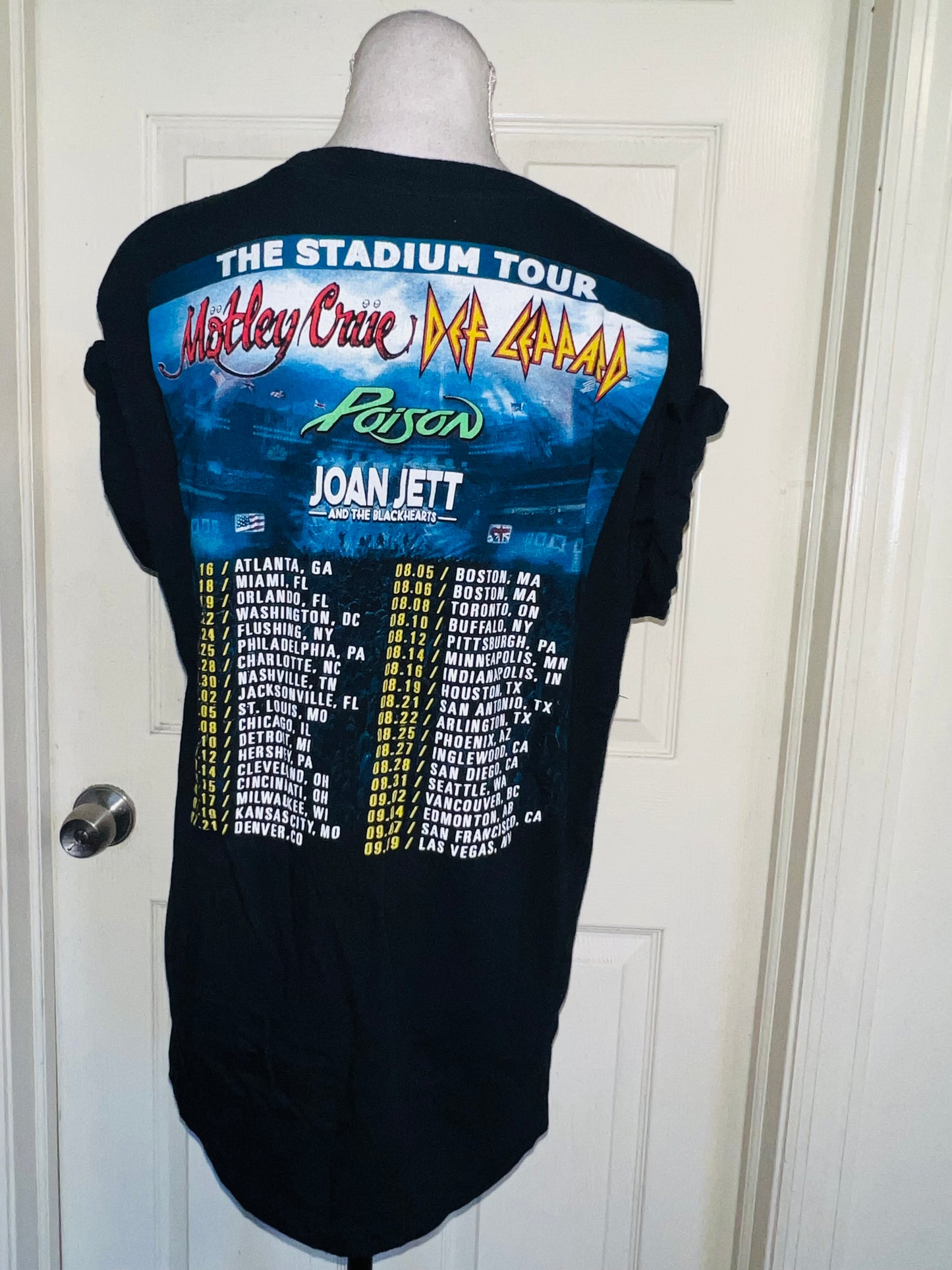 Motley Crue, Def Leppard, Poison, and Joan Jett Double Sided Oversized Tee