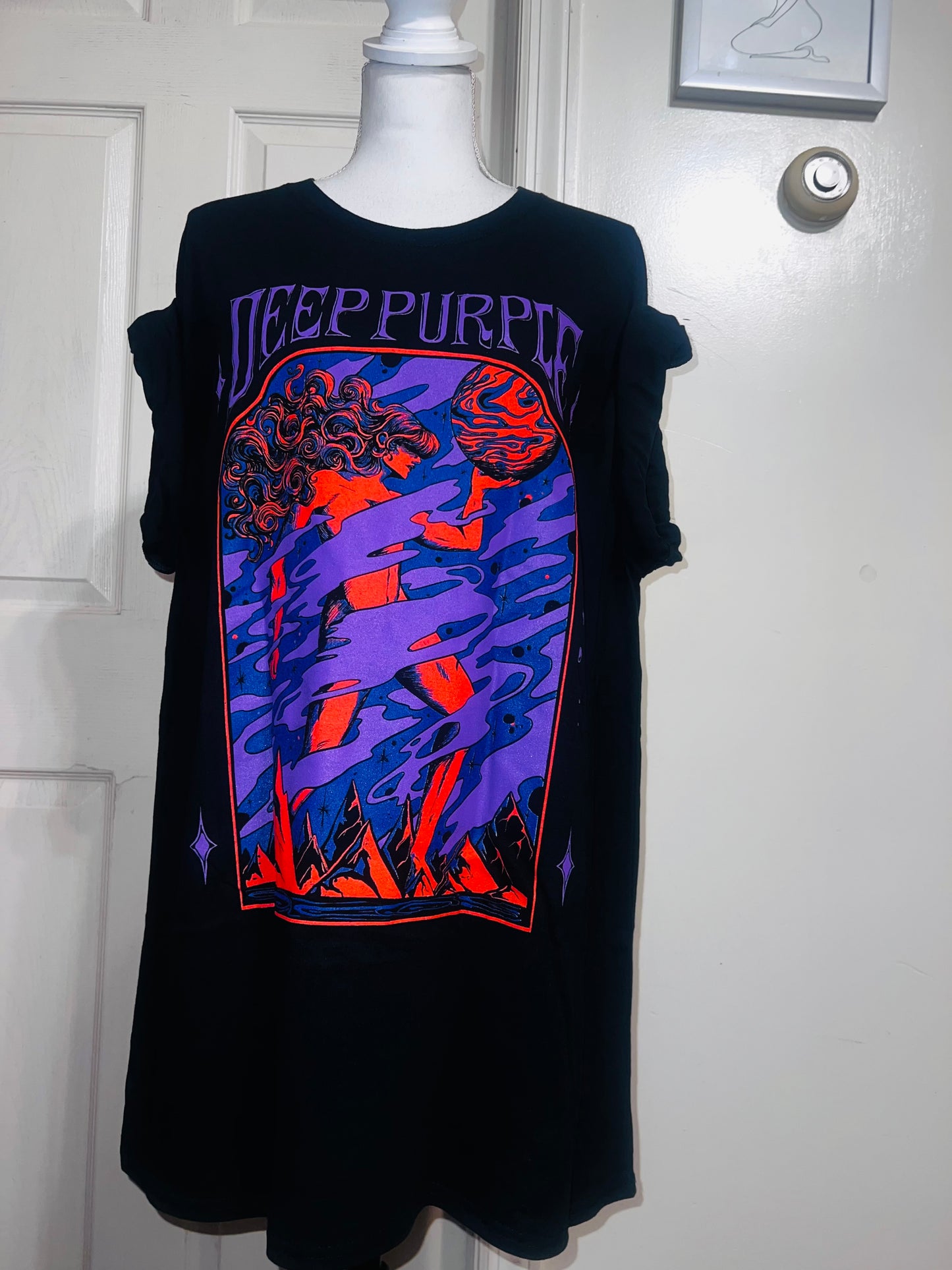 Deep Purple Oversized Distressed Tee