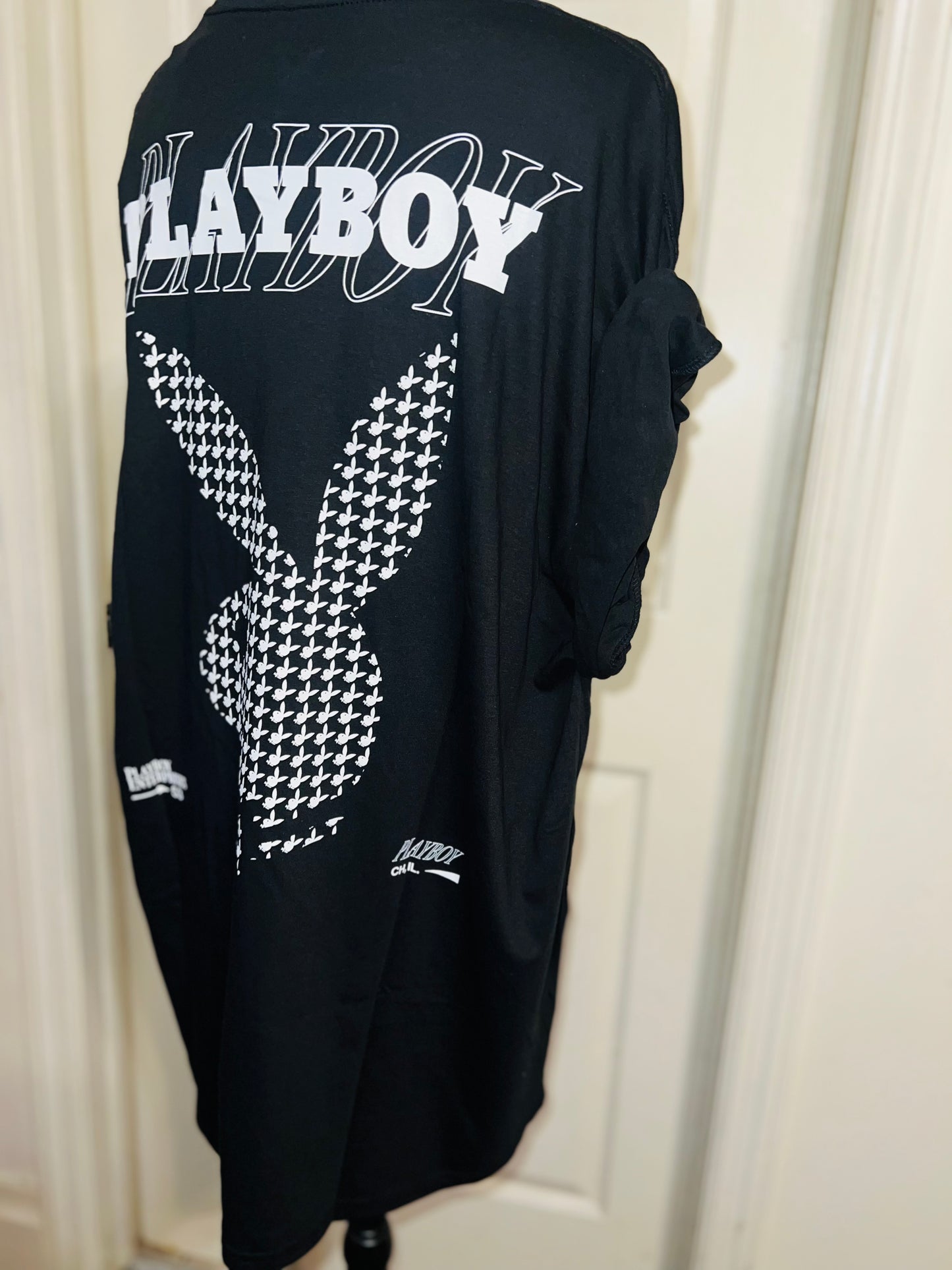 Playboy Double Sides Oversized Distressed Tee