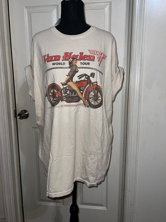 Van Halen Motorcycle Pin Up Oversized Tee