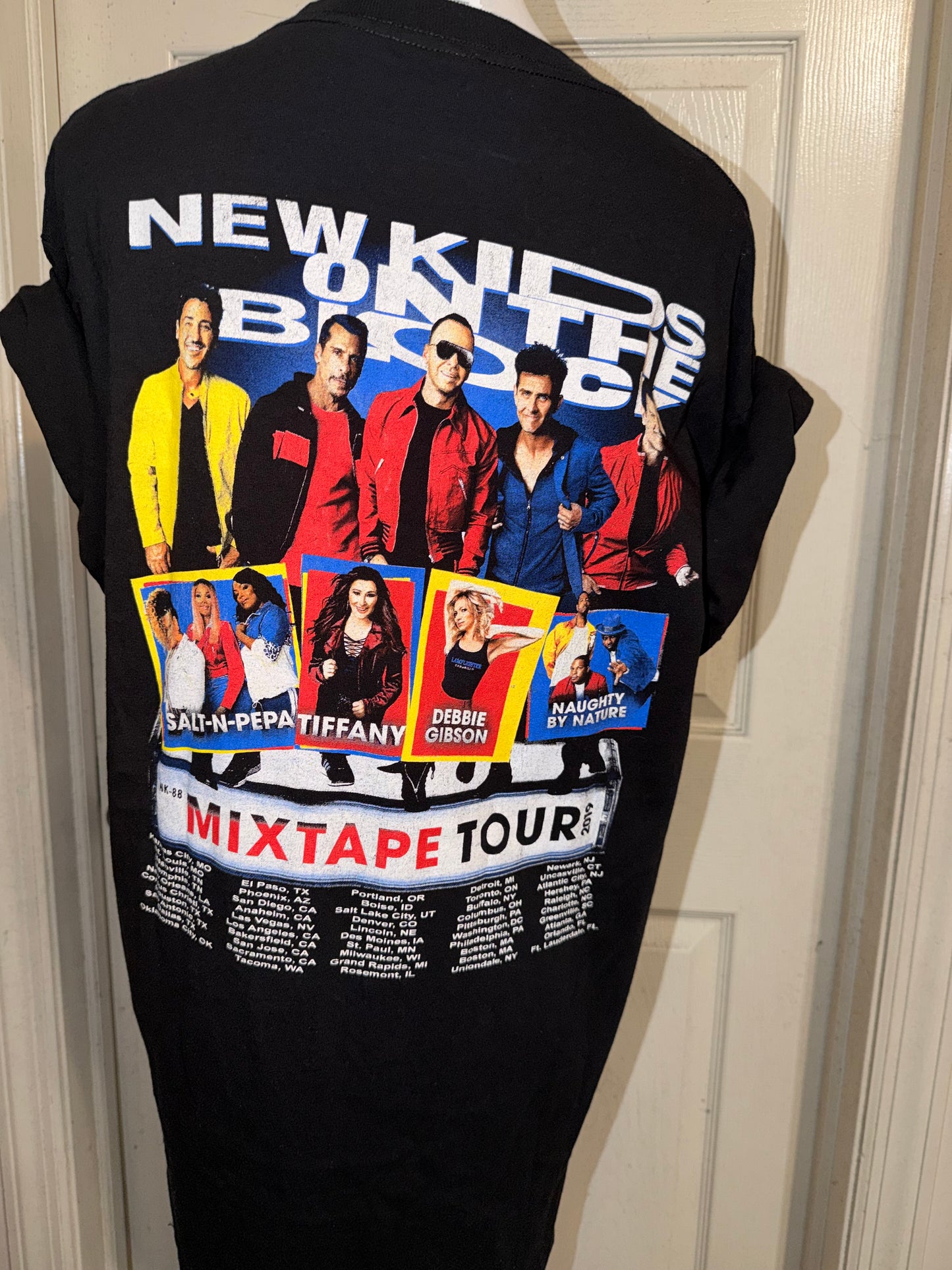 New Kids on the Block Double Sided Oversized Distressed Tee