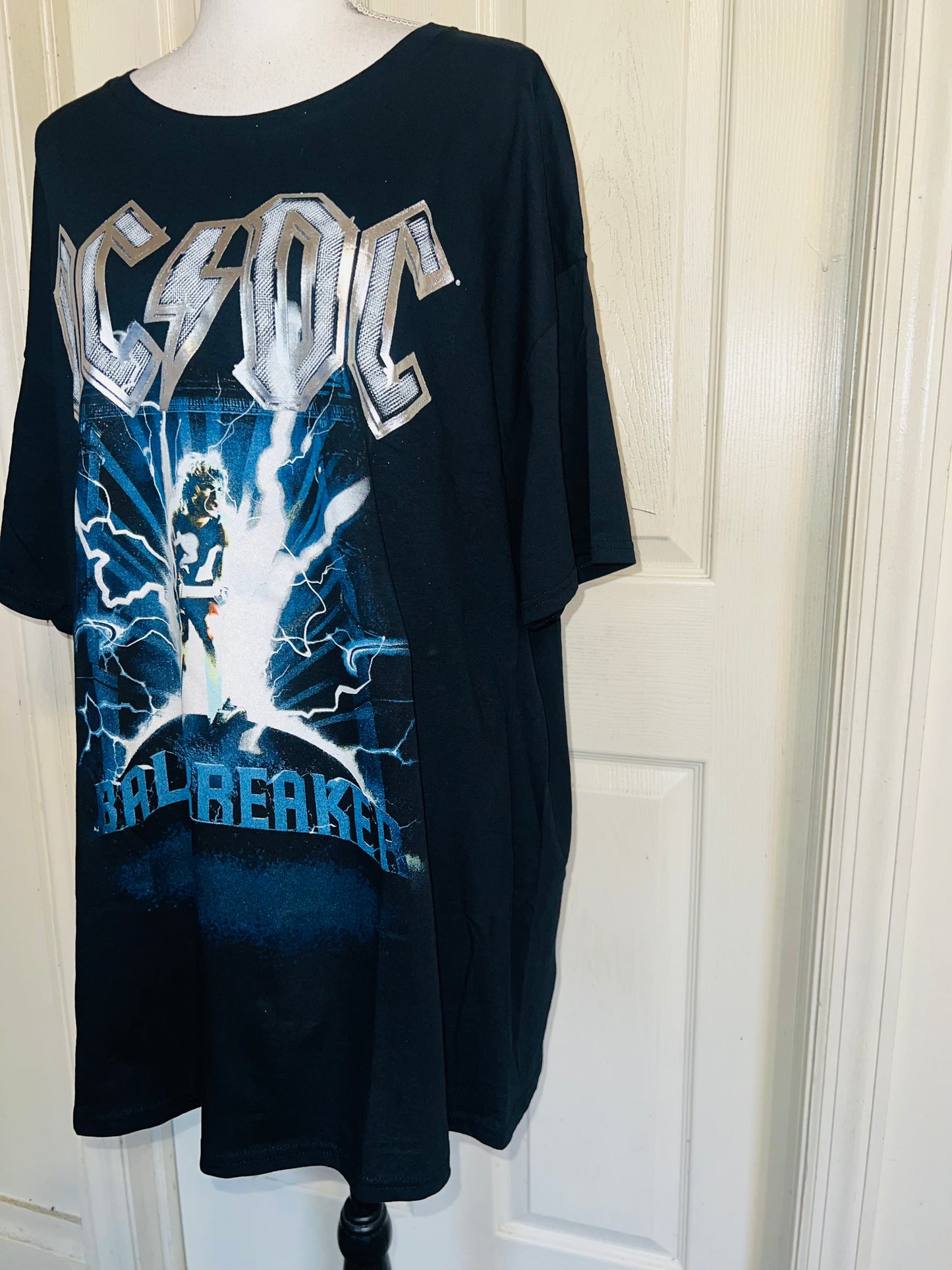 AC/DC Double Sided Oversized Distressed Tee