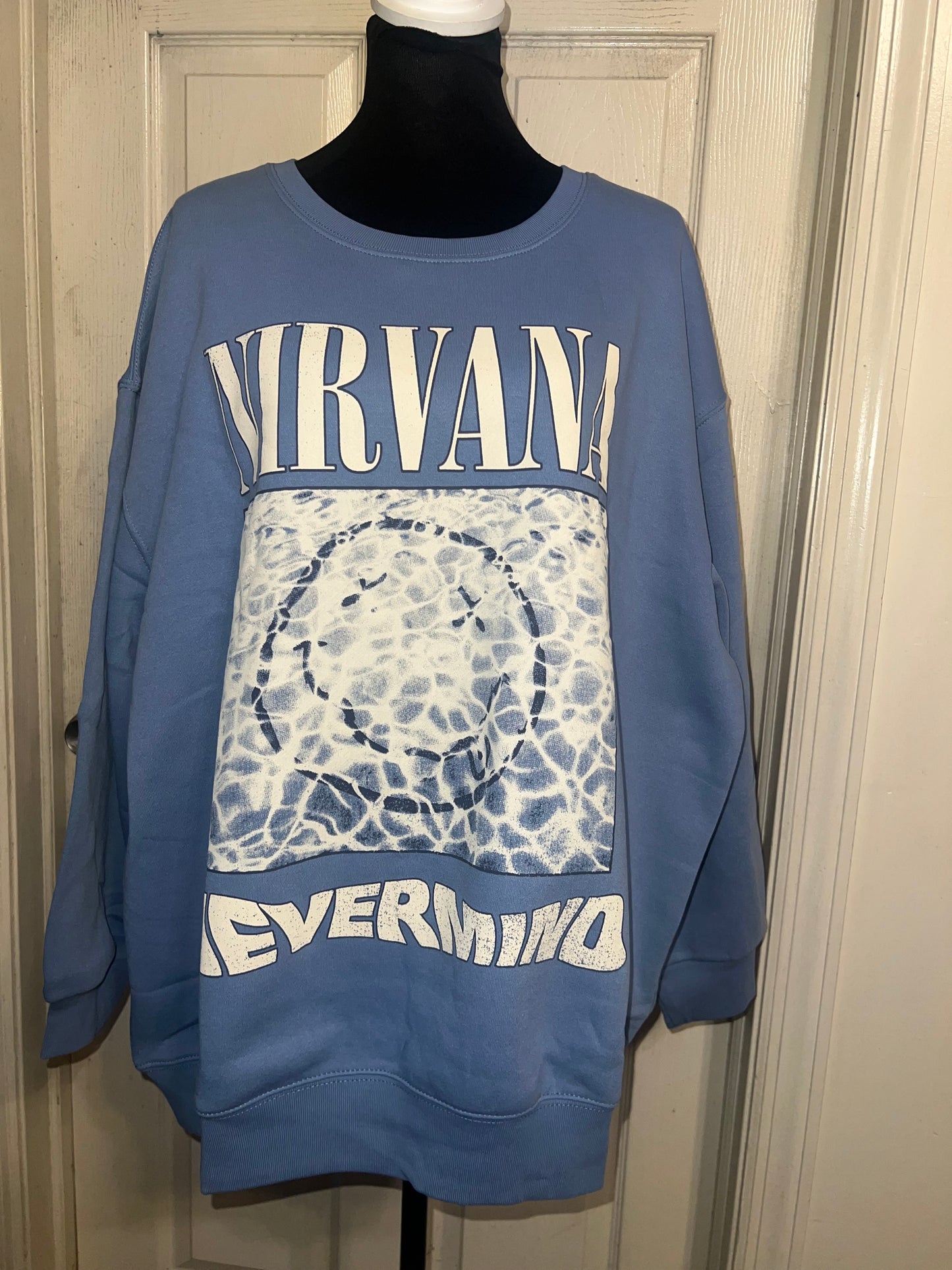 Nirvana Double Sided Oversized Distressed Sweatshirt