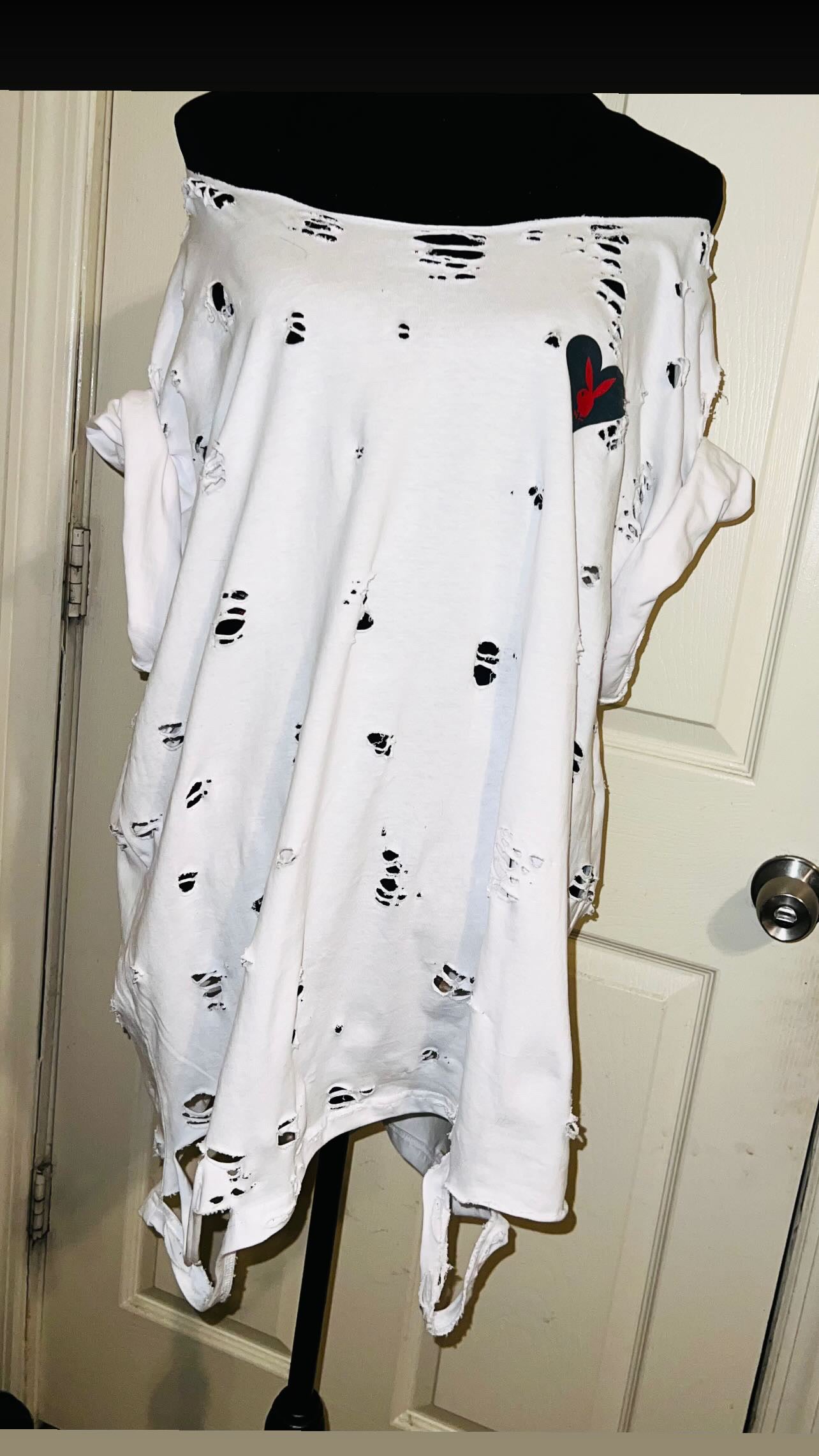 Playboy Double Sided Oversized Distressed Tee