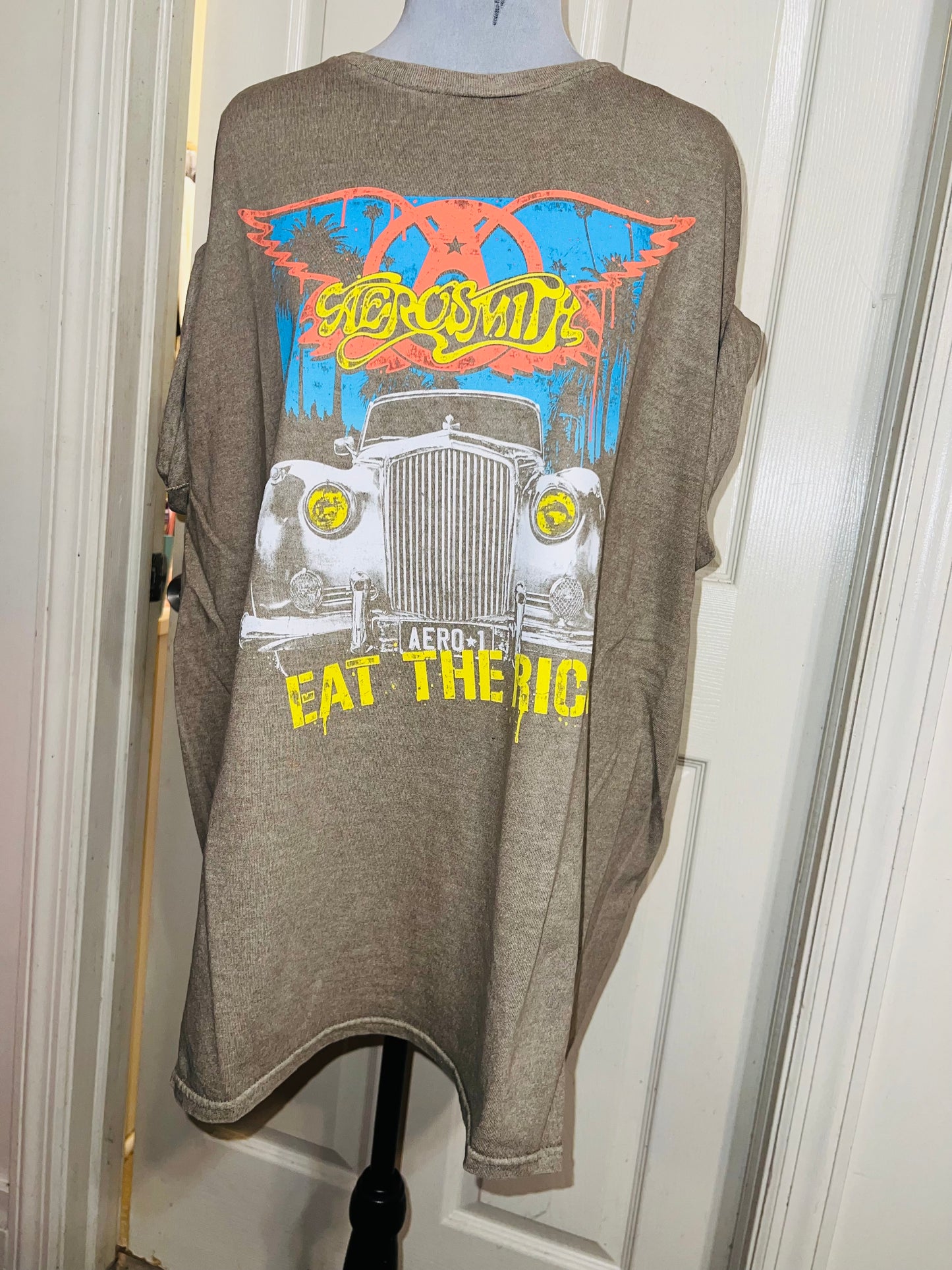 Aerosmith “Eat the Rich” Oversized Distressed Tee