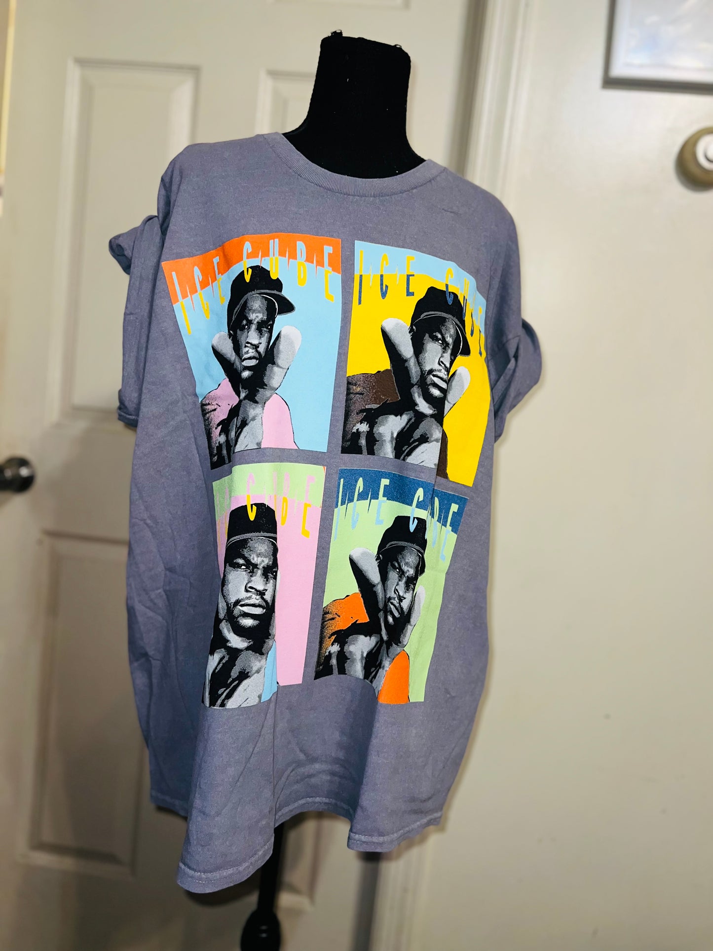 Ice Cube Warhol Pop Art Oversized Distressed Tee