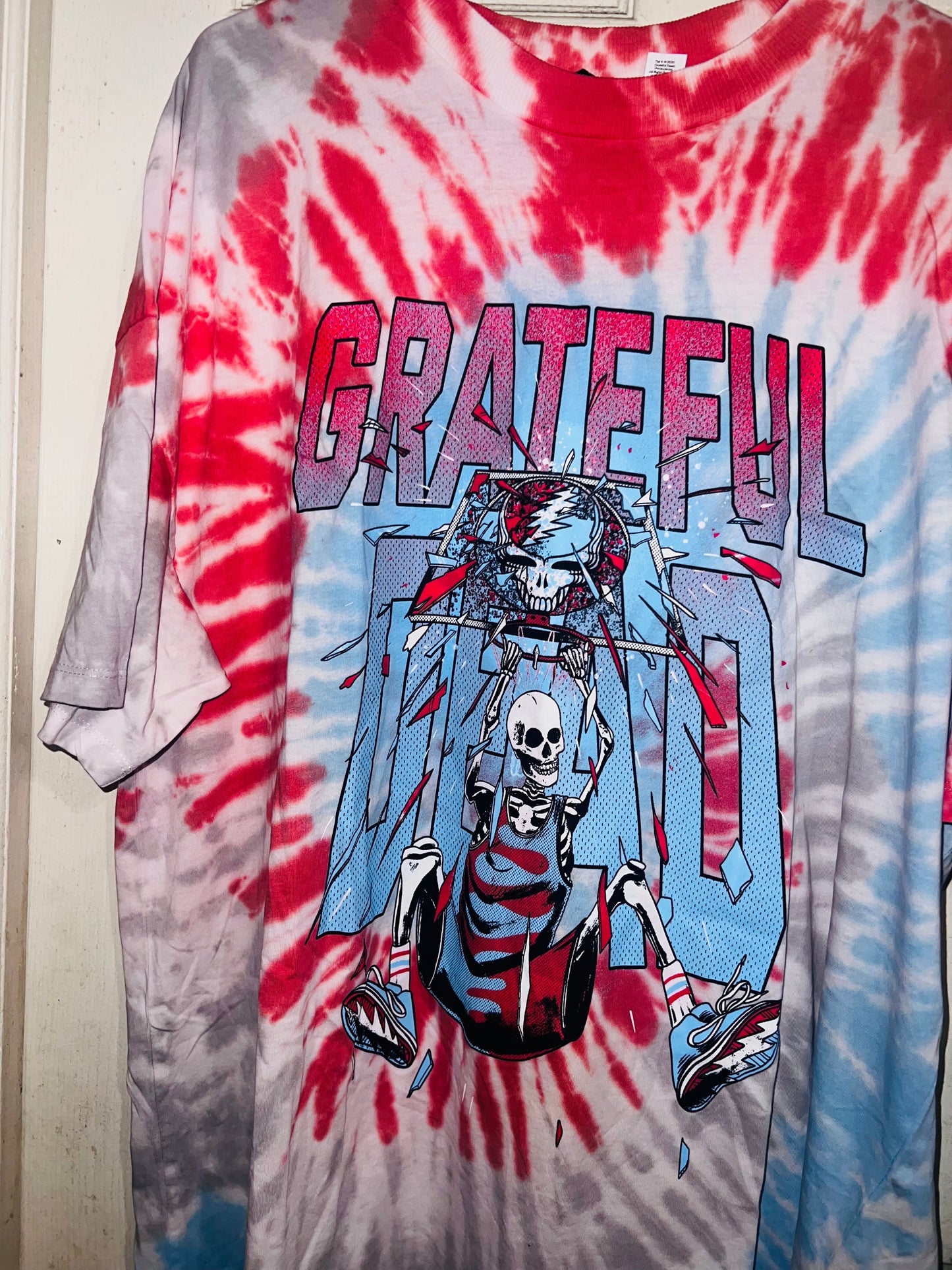 Grateful Dead Tie Dye Oversized Distressed Tee