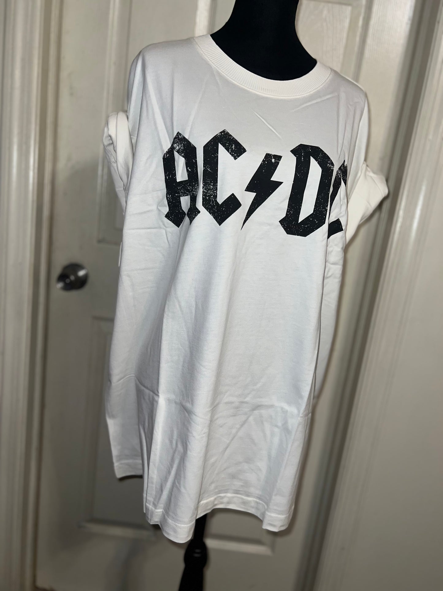 AC/DC Oversized Distressed Tee