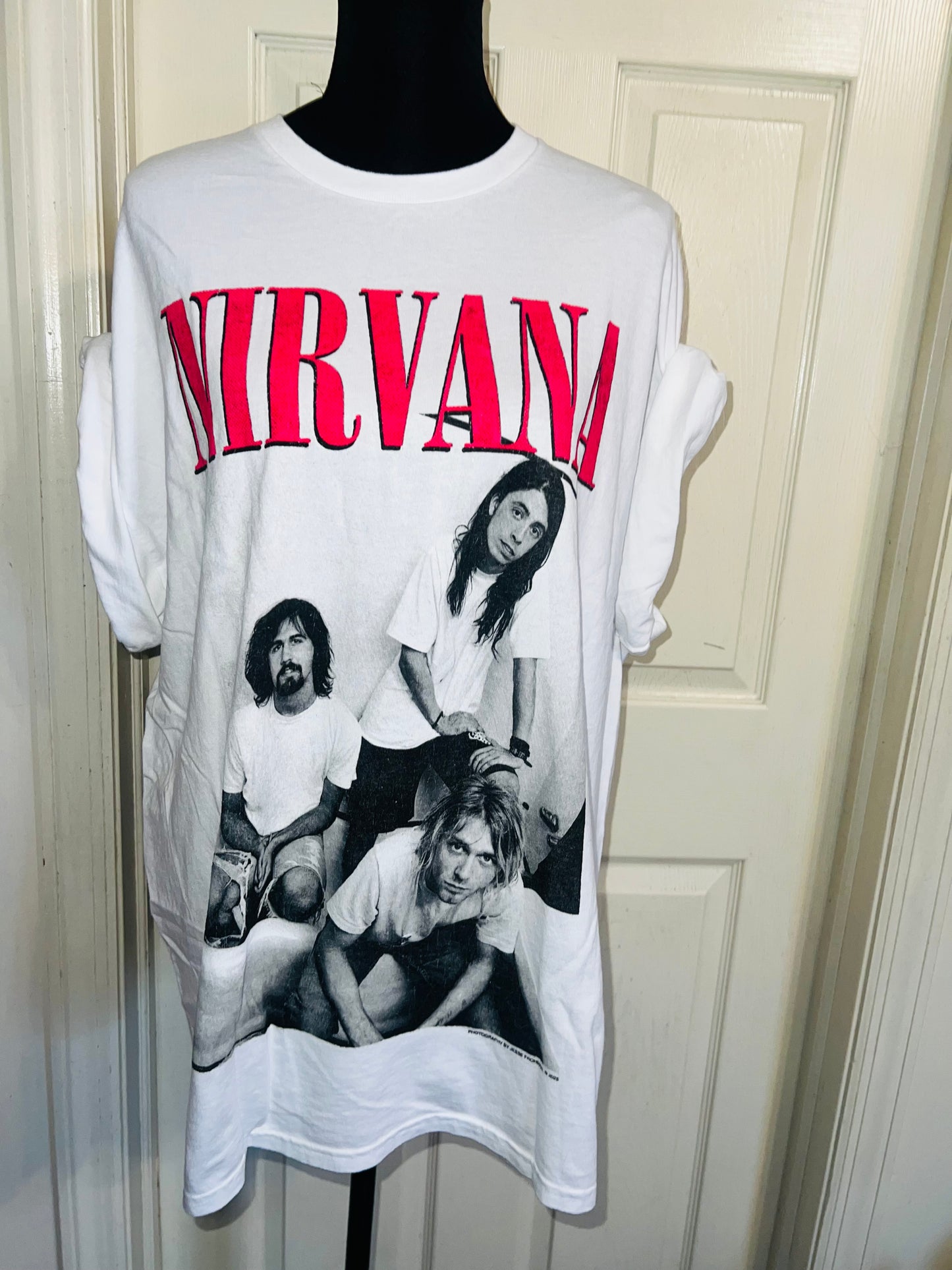 Nirvana Double Sided Oversized Distressed Tee