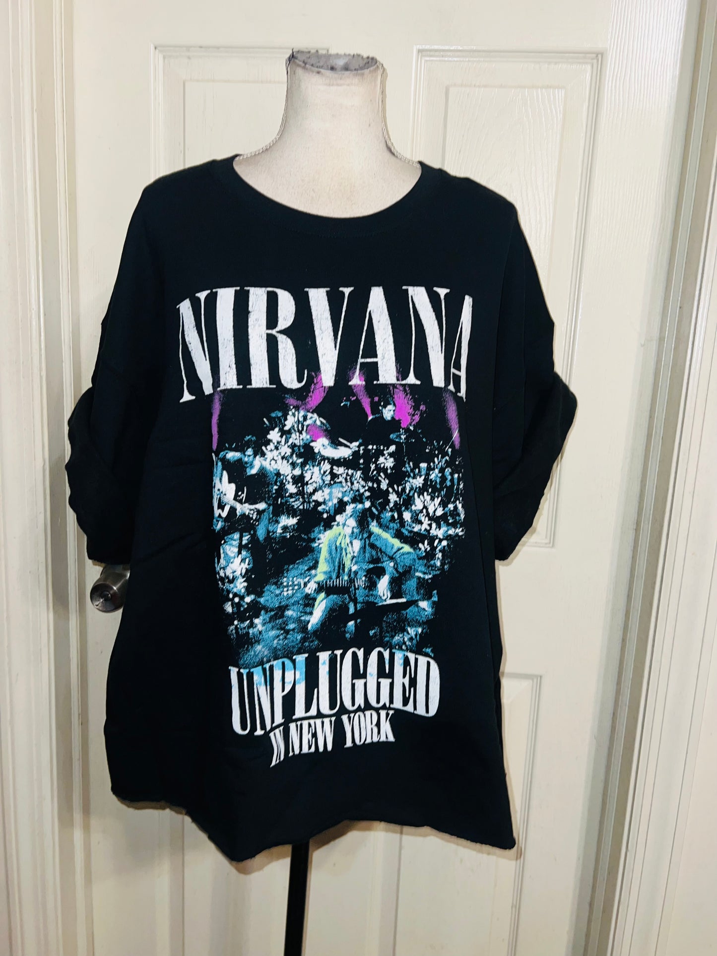 Nirvana Oversized Distressed Sweatshirt Tee