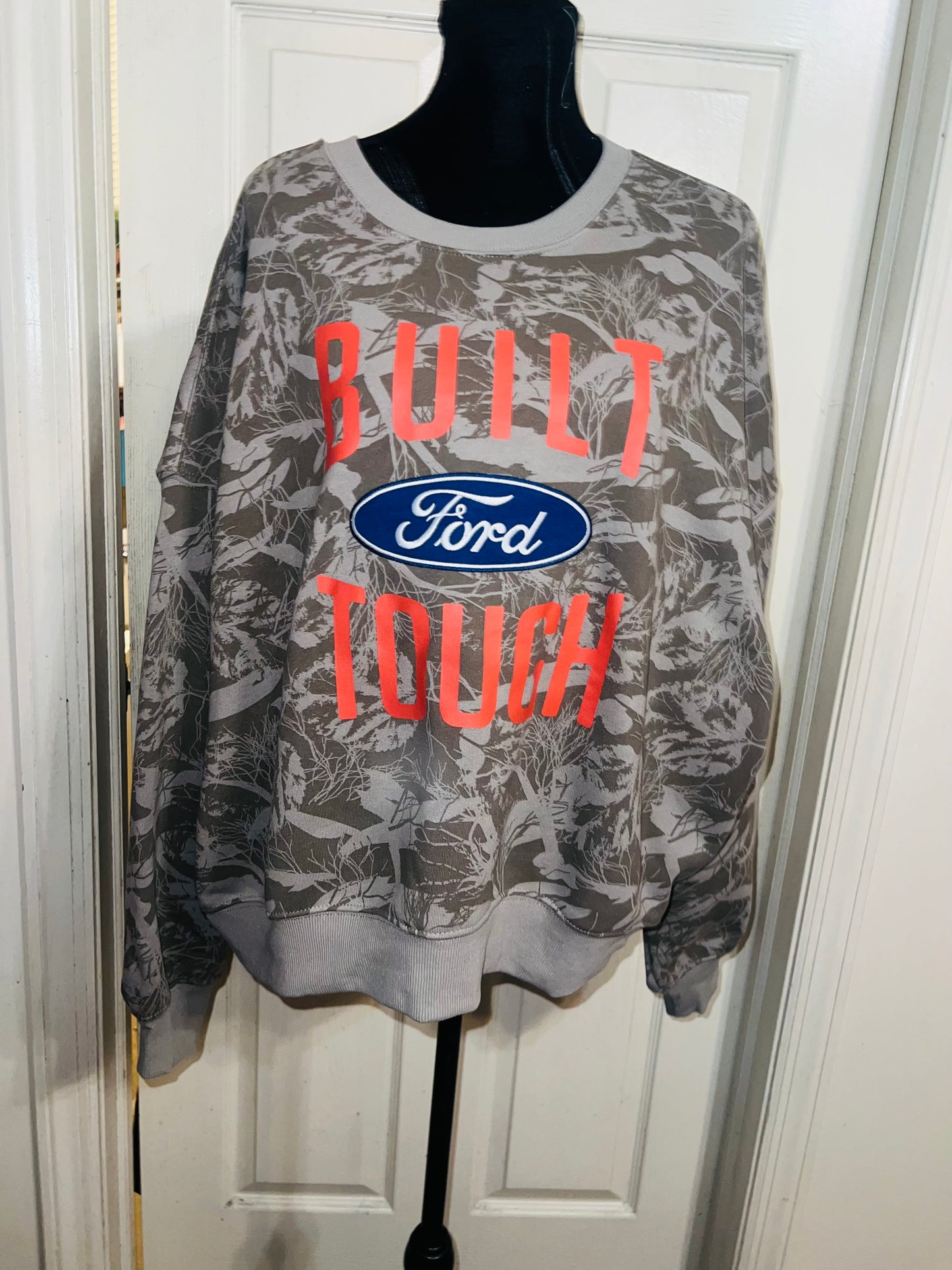 Ford Oversized Distressed Camo Sweatshirt