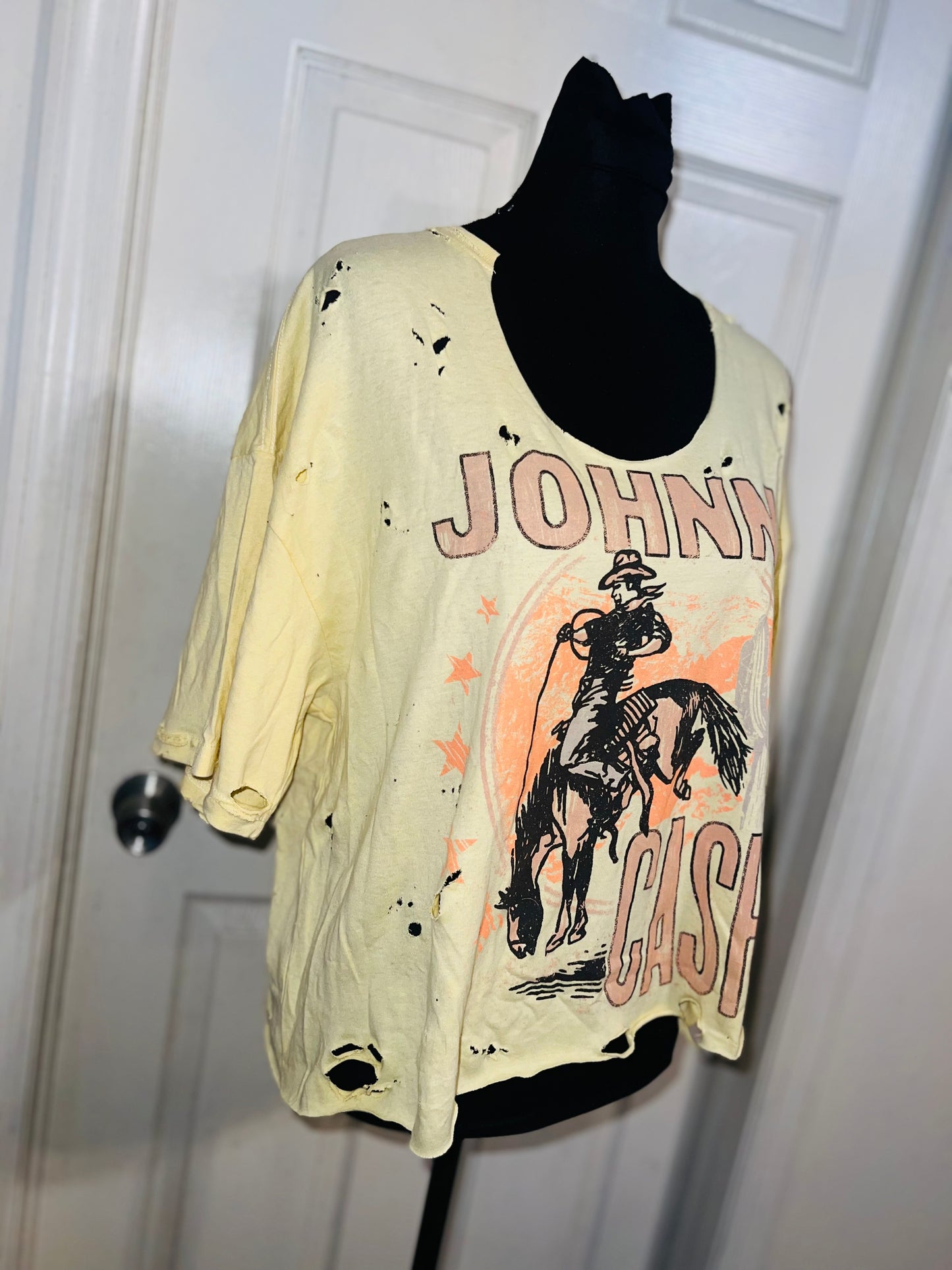 Johnny Cash Oversized Distressed Tee (As Is)