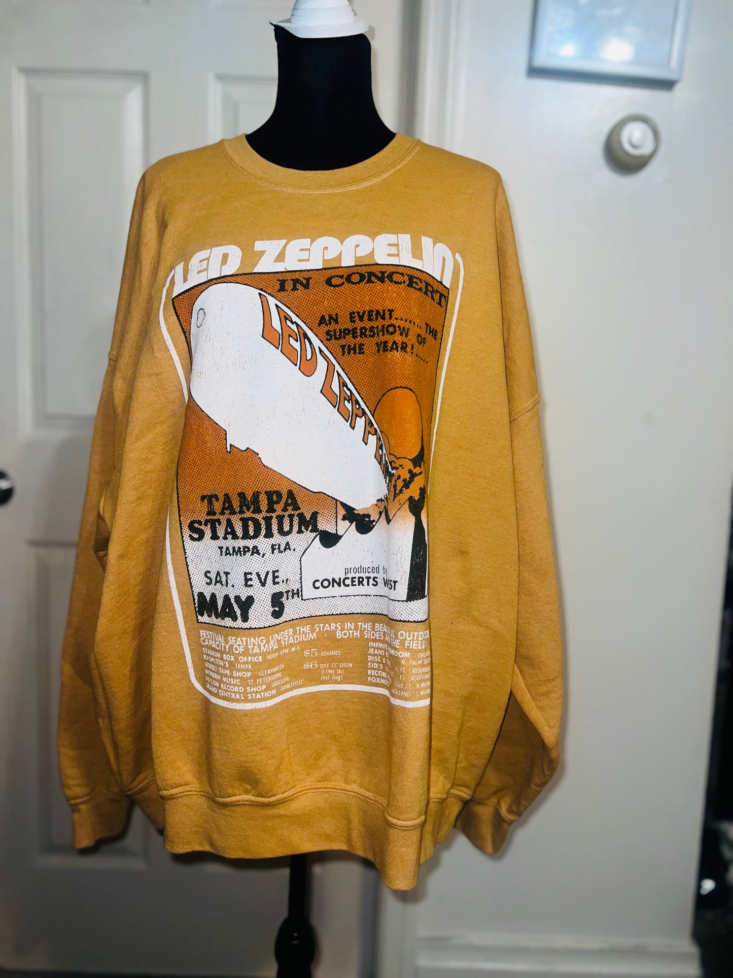 Led Zeppelin Oversized Distressed Sweatshirt