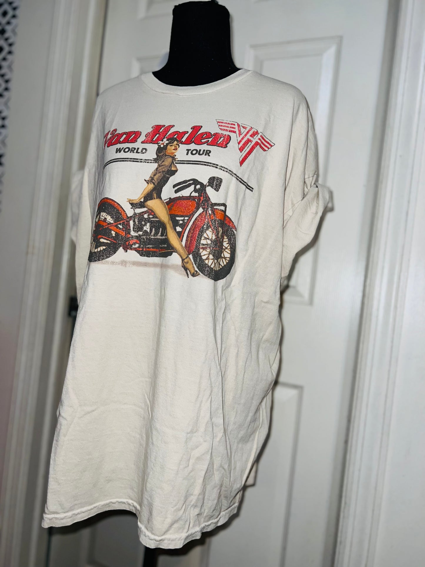 Van Halen Motorcycle Pin Up Oversized Tee