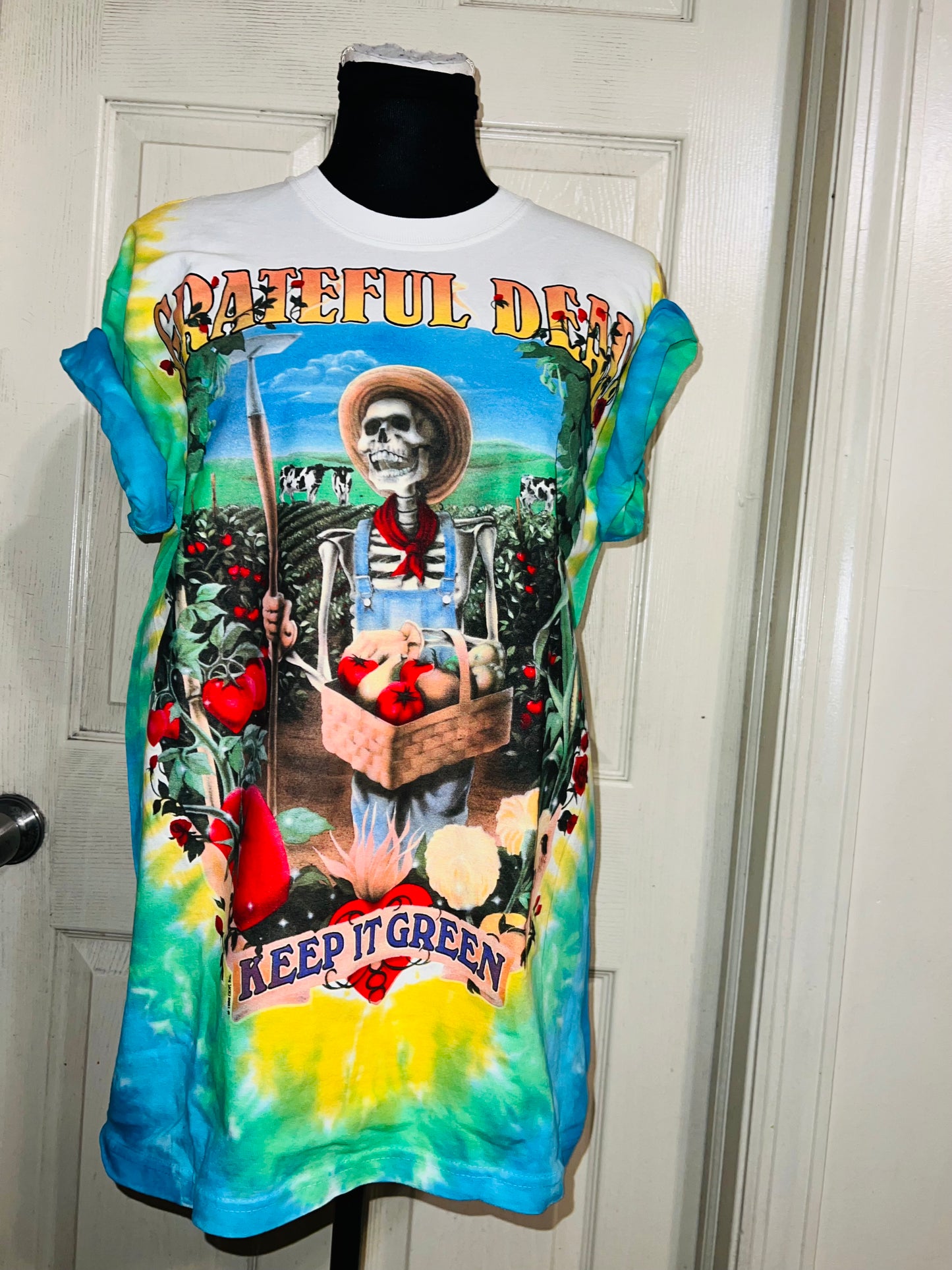 Grateful Dead Keep Green Double Sided Distressed Tee