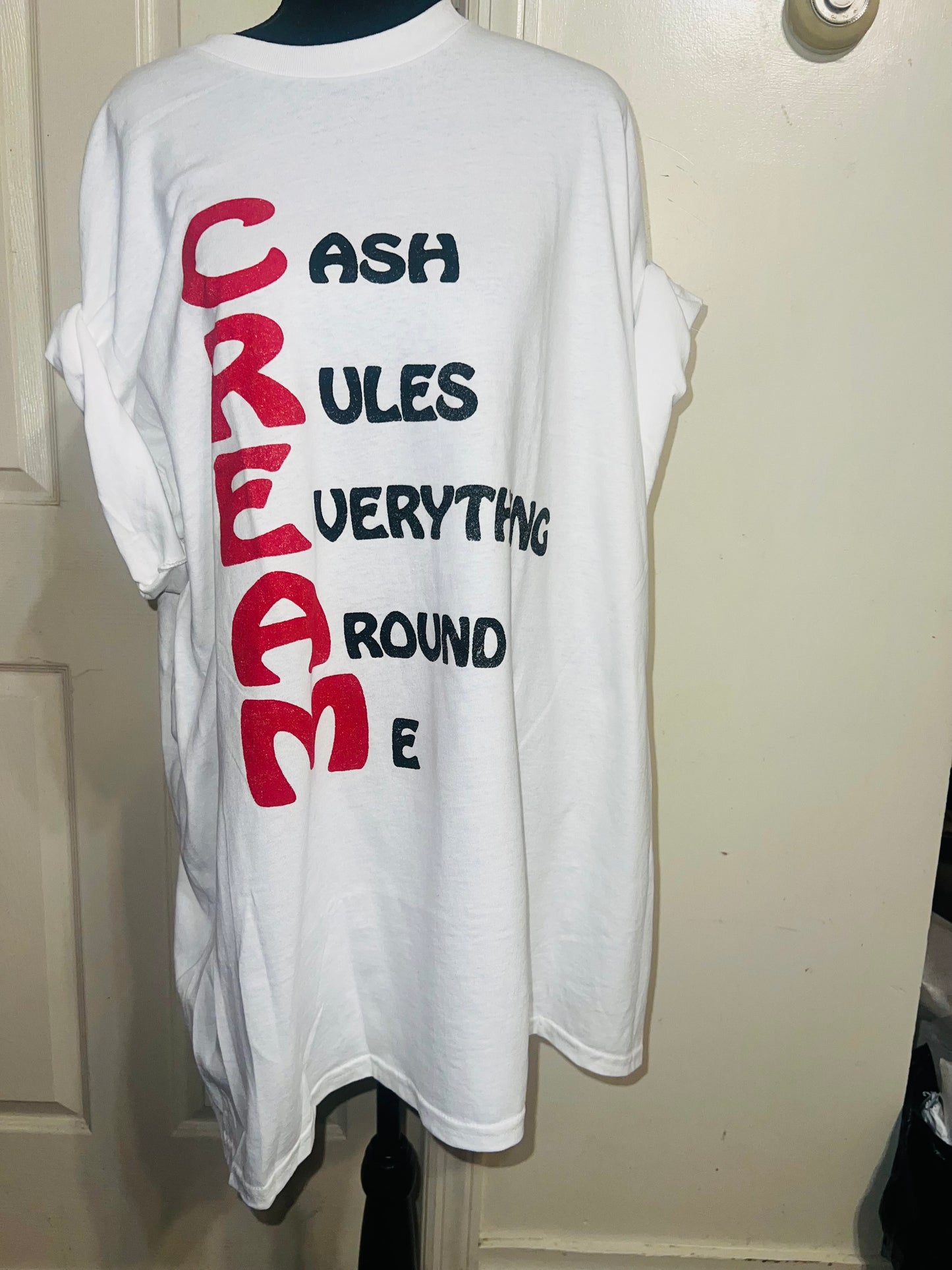 Wu-Tang CREAM Oversized Distressed Tee