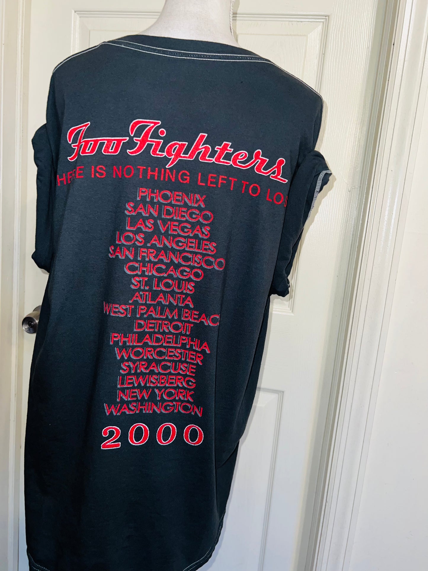 Foo Fighters Double Sided Oversized Distressed Tee