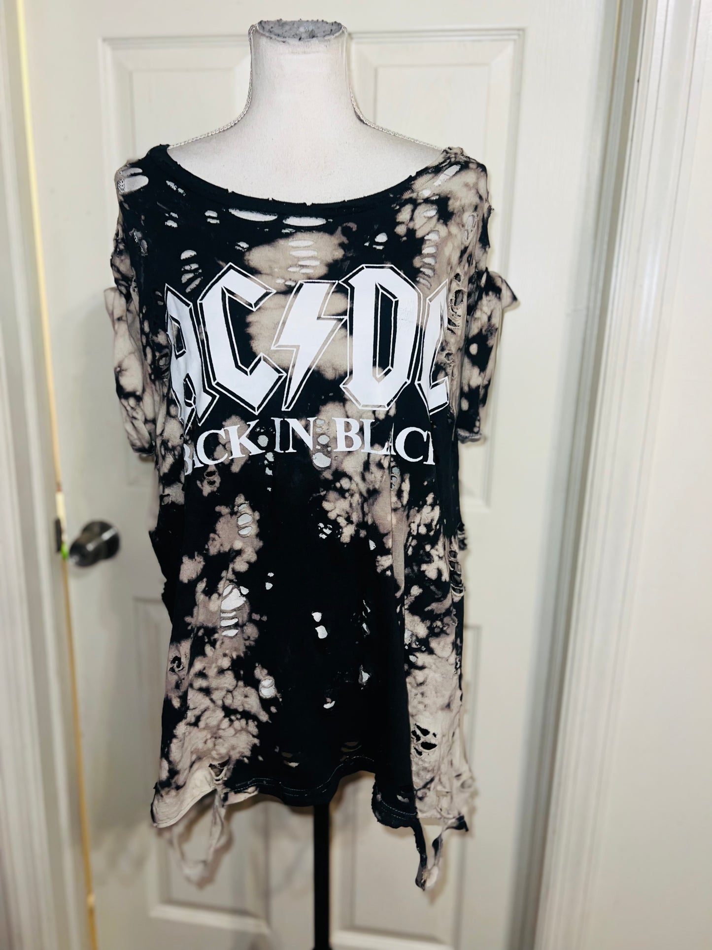 AC/DC Double Sided Oversized Distressed Tee