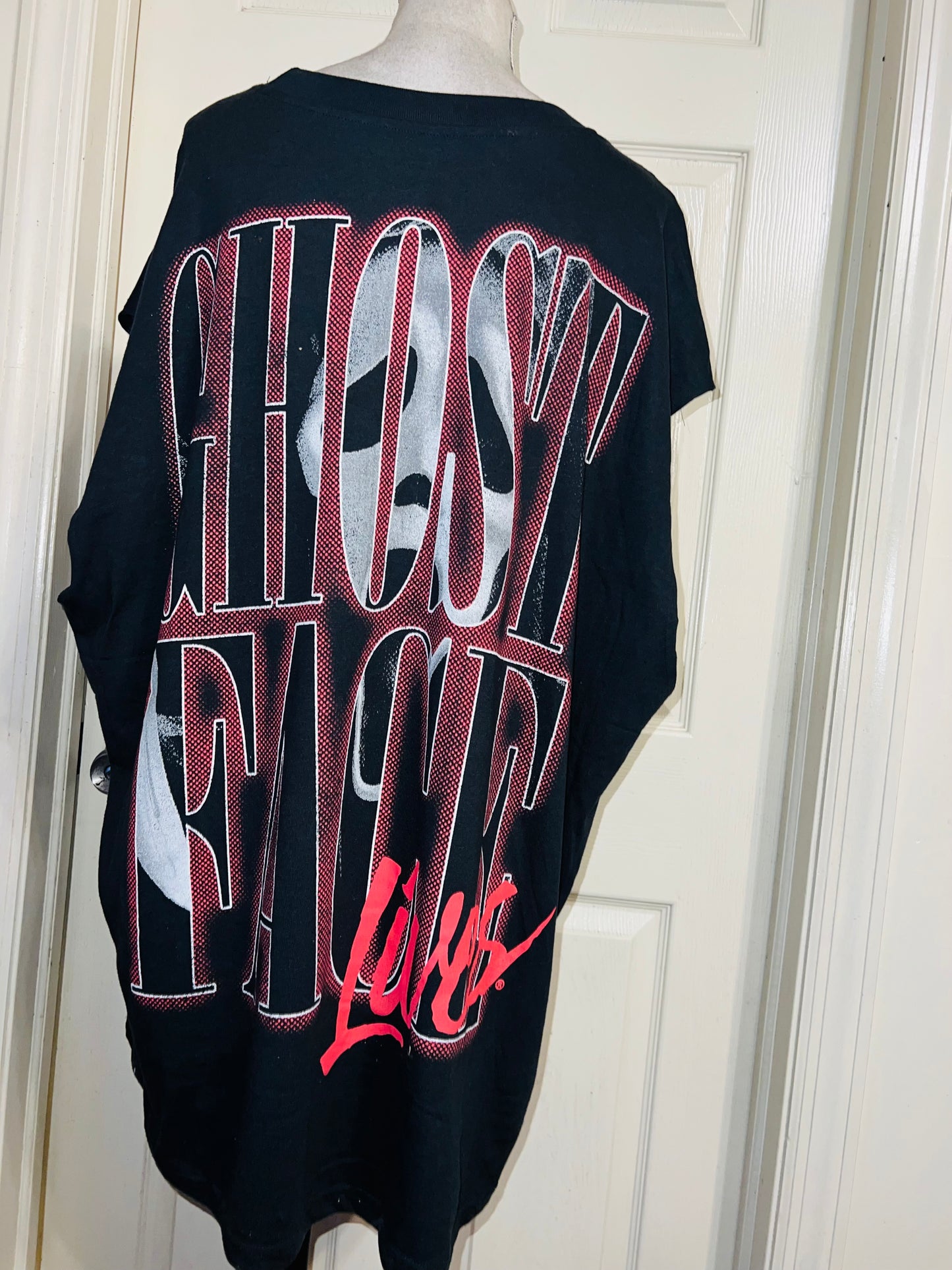 Scream Ghost Face Double Sided Oversized Distressed Tank