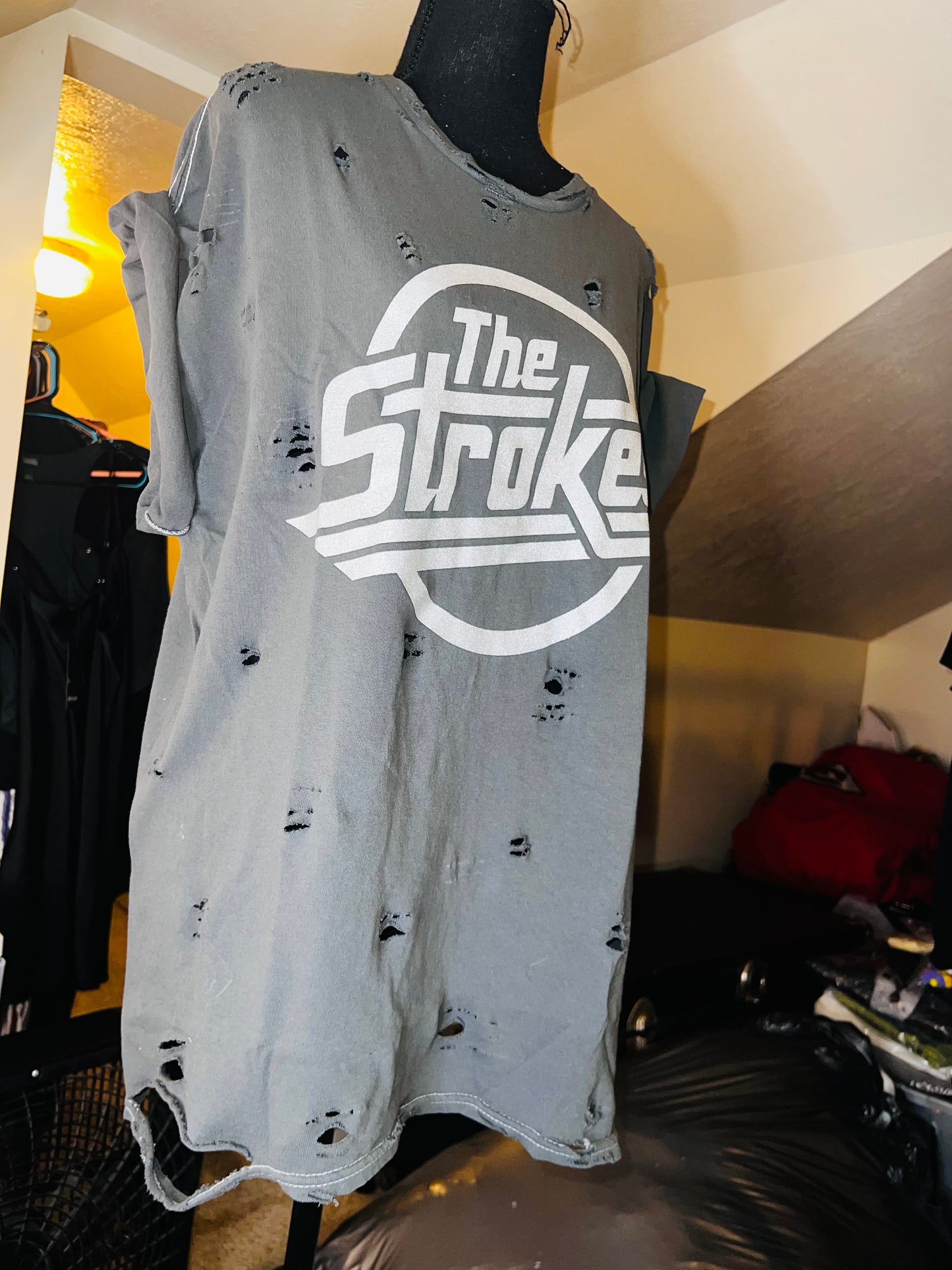 The Strokes Oversized Distressed Tee