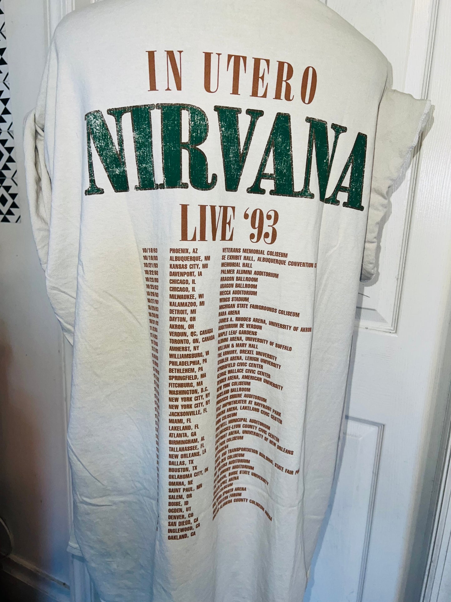 Nirvana Double Sided Oversized Distressed Tee