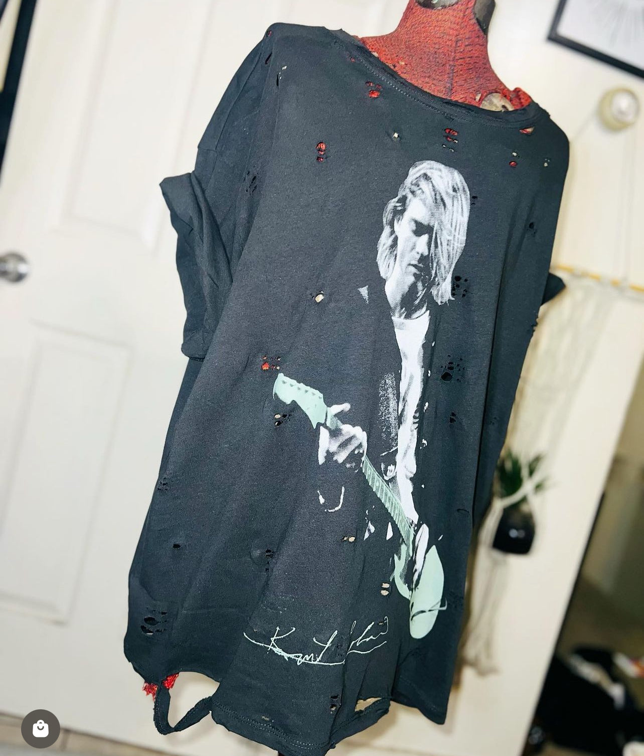 Kurt Cobain Oversized Distressed Tee
