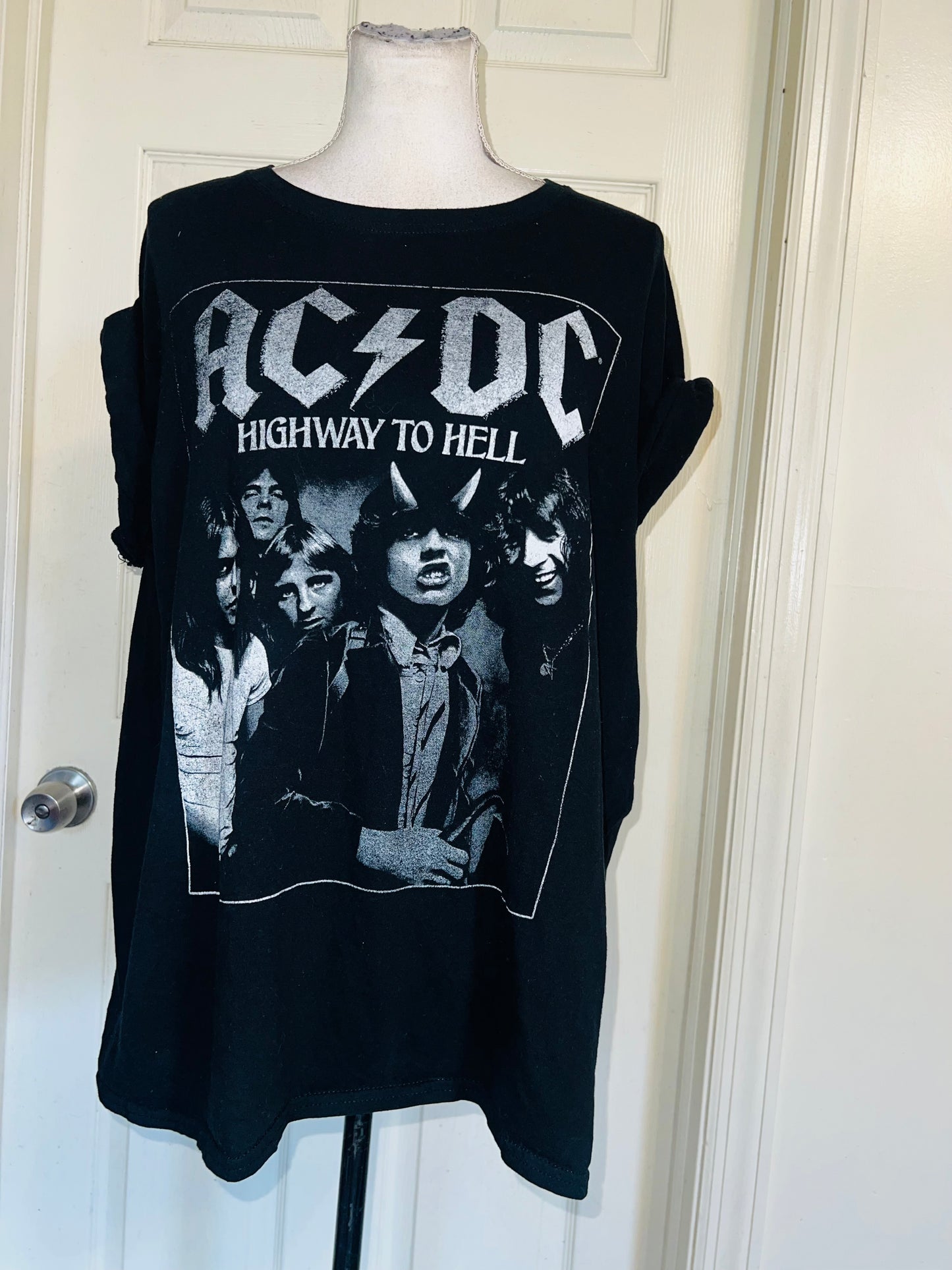 AC/DC Highway to Hell Distressed Oversized Tee