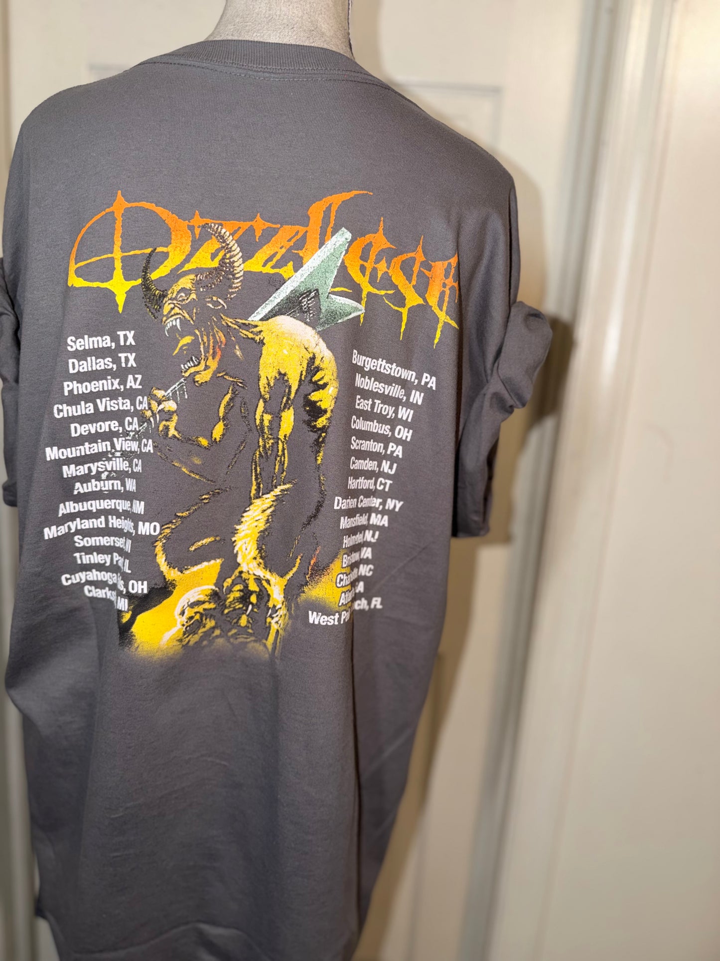 Ozzy Osbourne Ozzfest Double Sided Oversized Distressed Tee