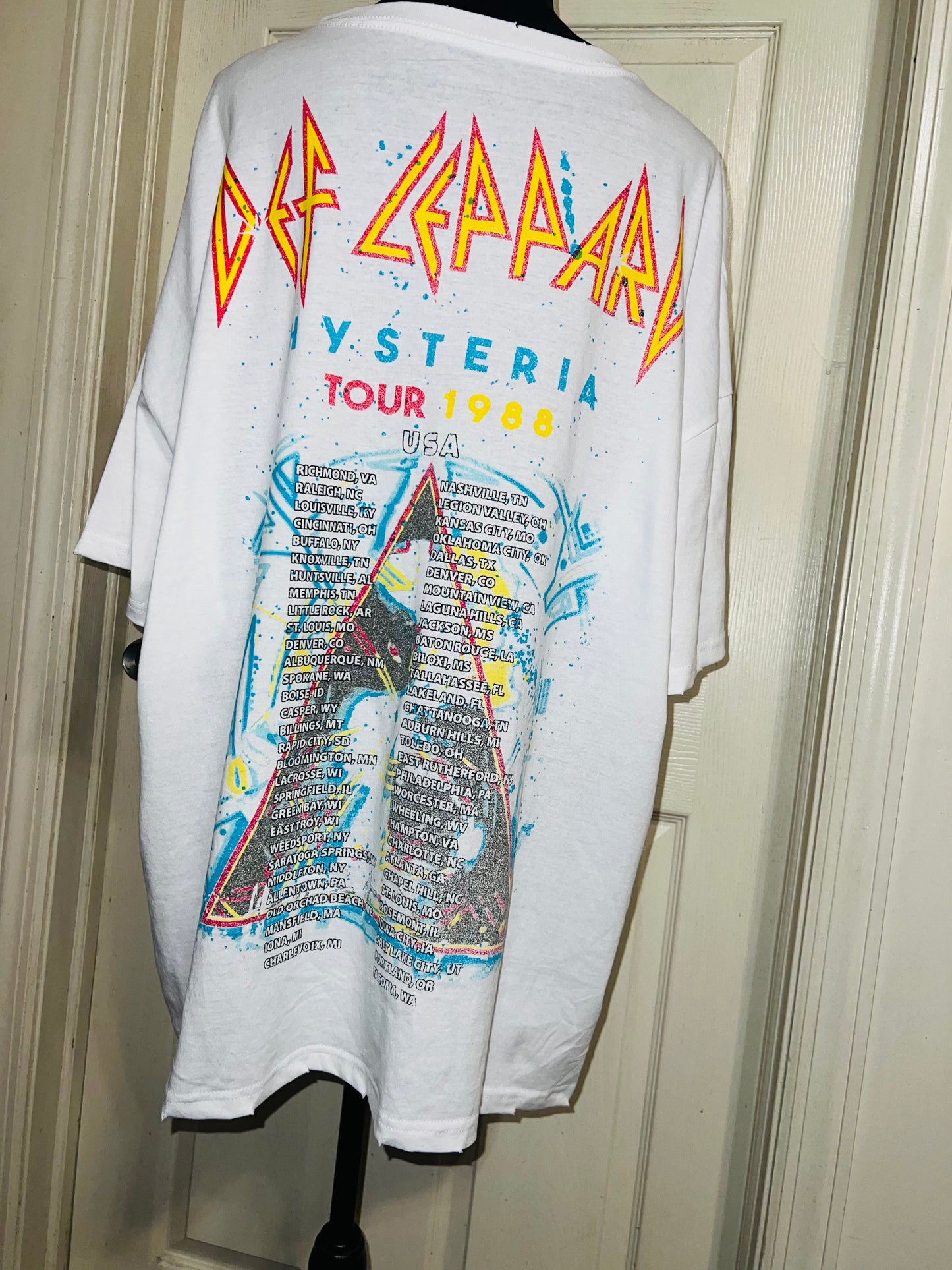 Def Leppard Double Sided Oversized Distressed Tee