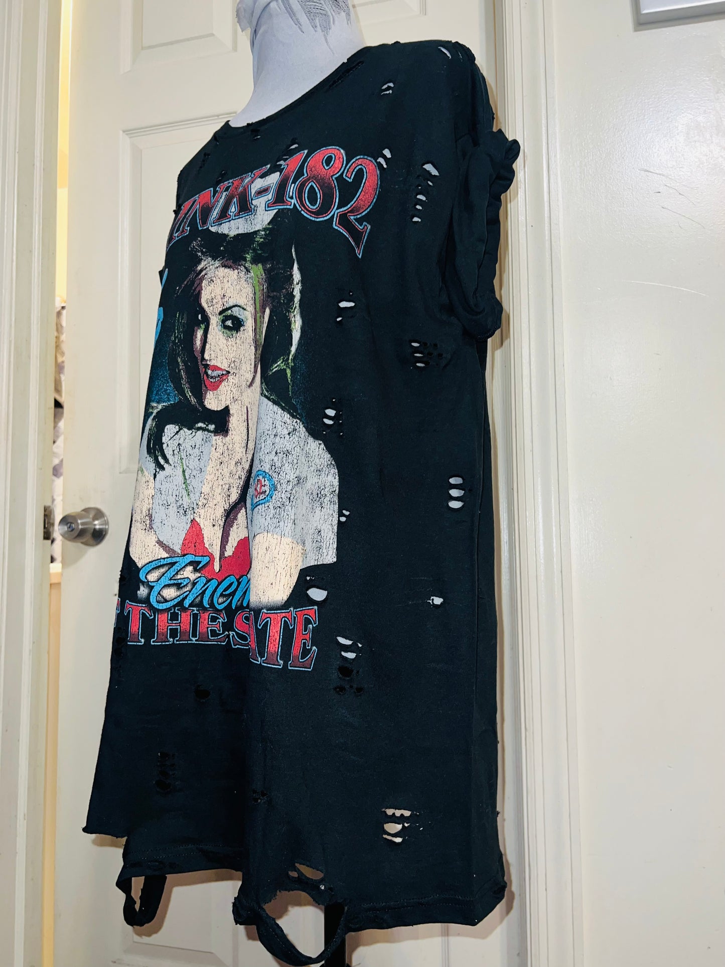 Blink 182 Oversized Distressed Tee