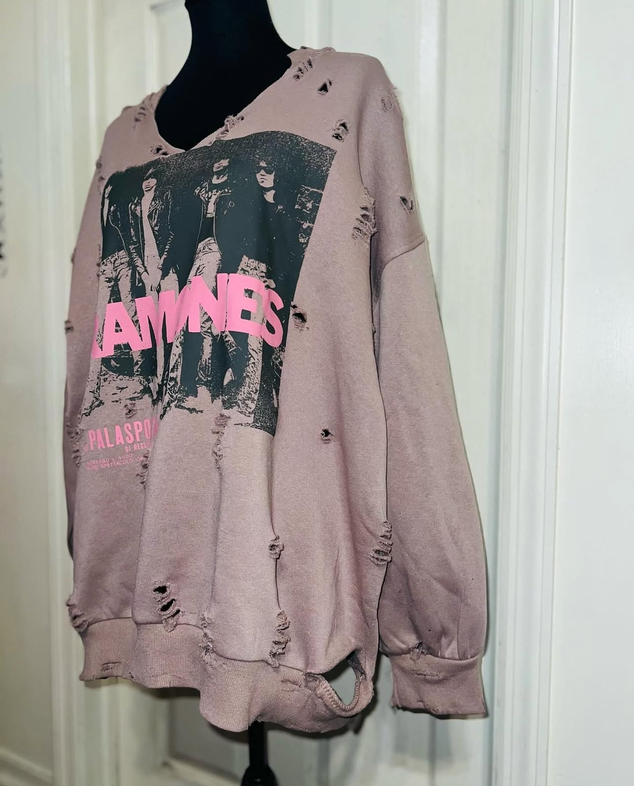 The Ramones Oversized Distressed Sweatshirt