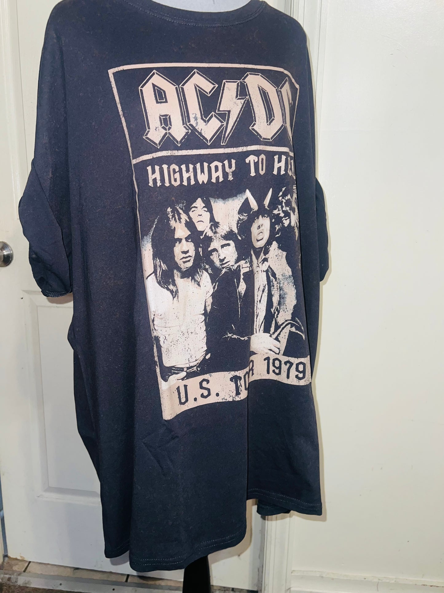 AC/DC Oversized Distressed Tee