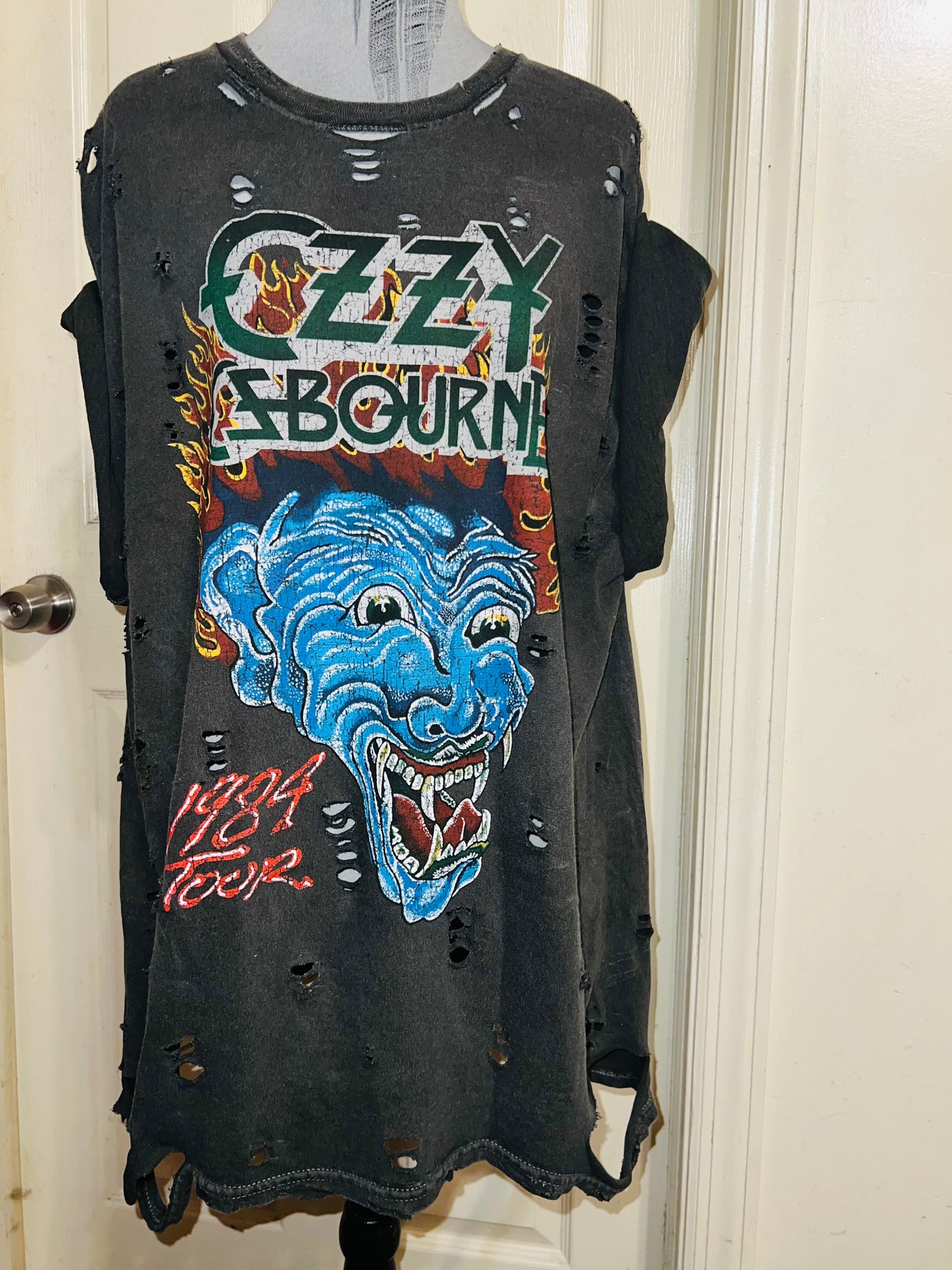 Ozzy Osbourne Double Sided Oversized Distressed Tee