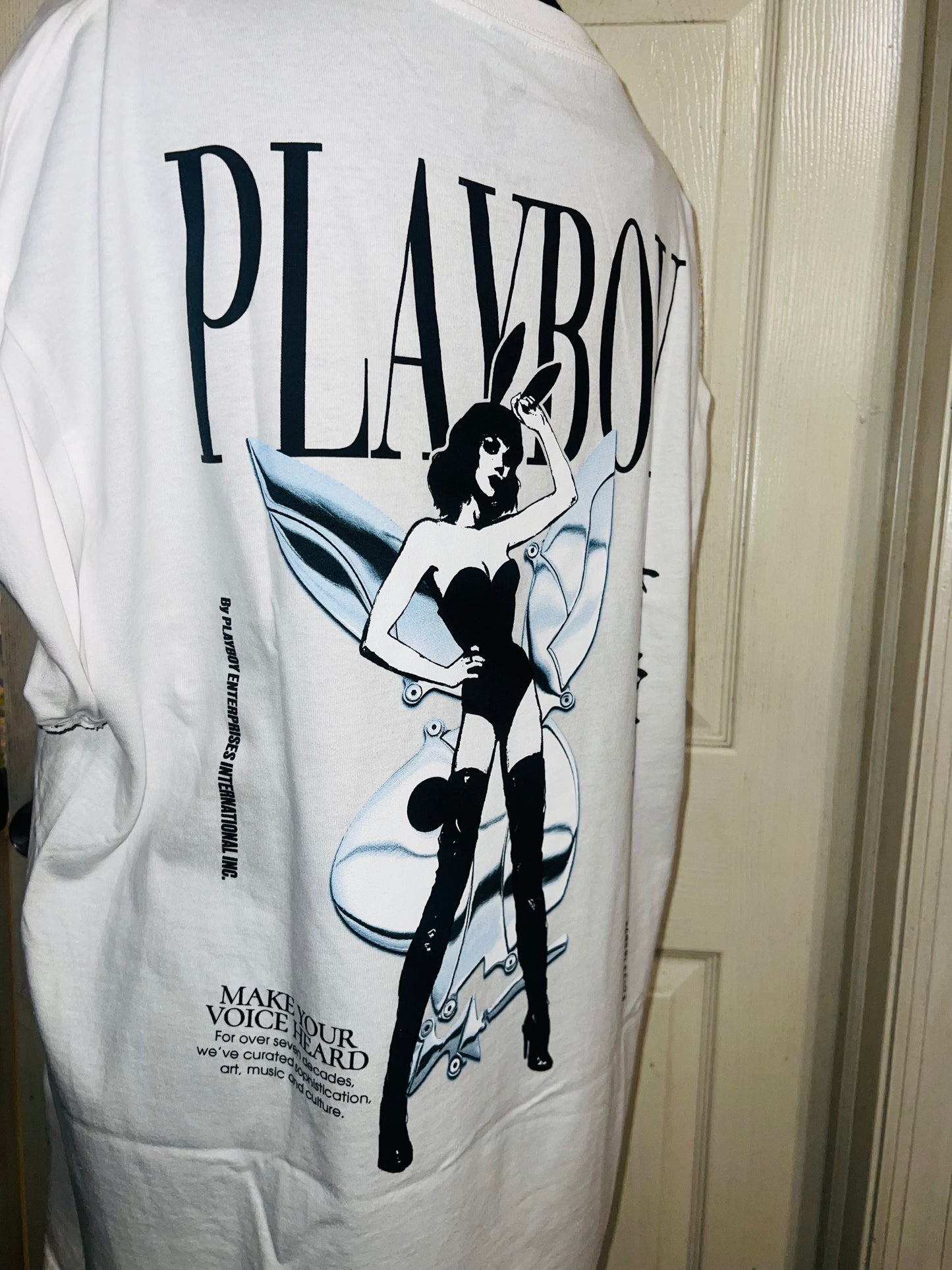 Playboy Double Sided Oversized Distressed Tee