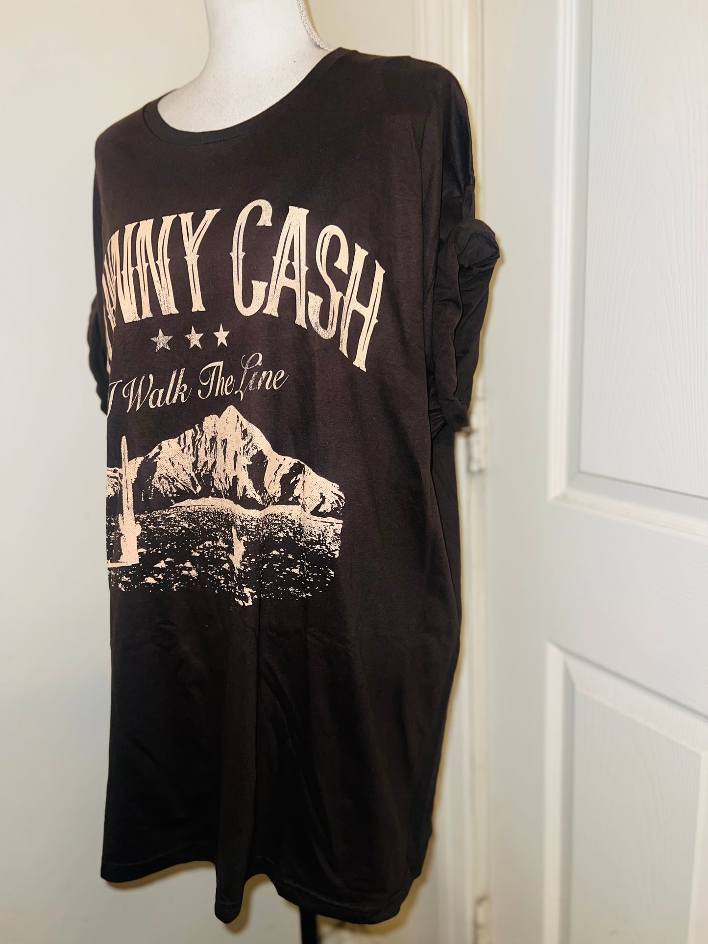 Johnny Cash Oversized Distressed Tee