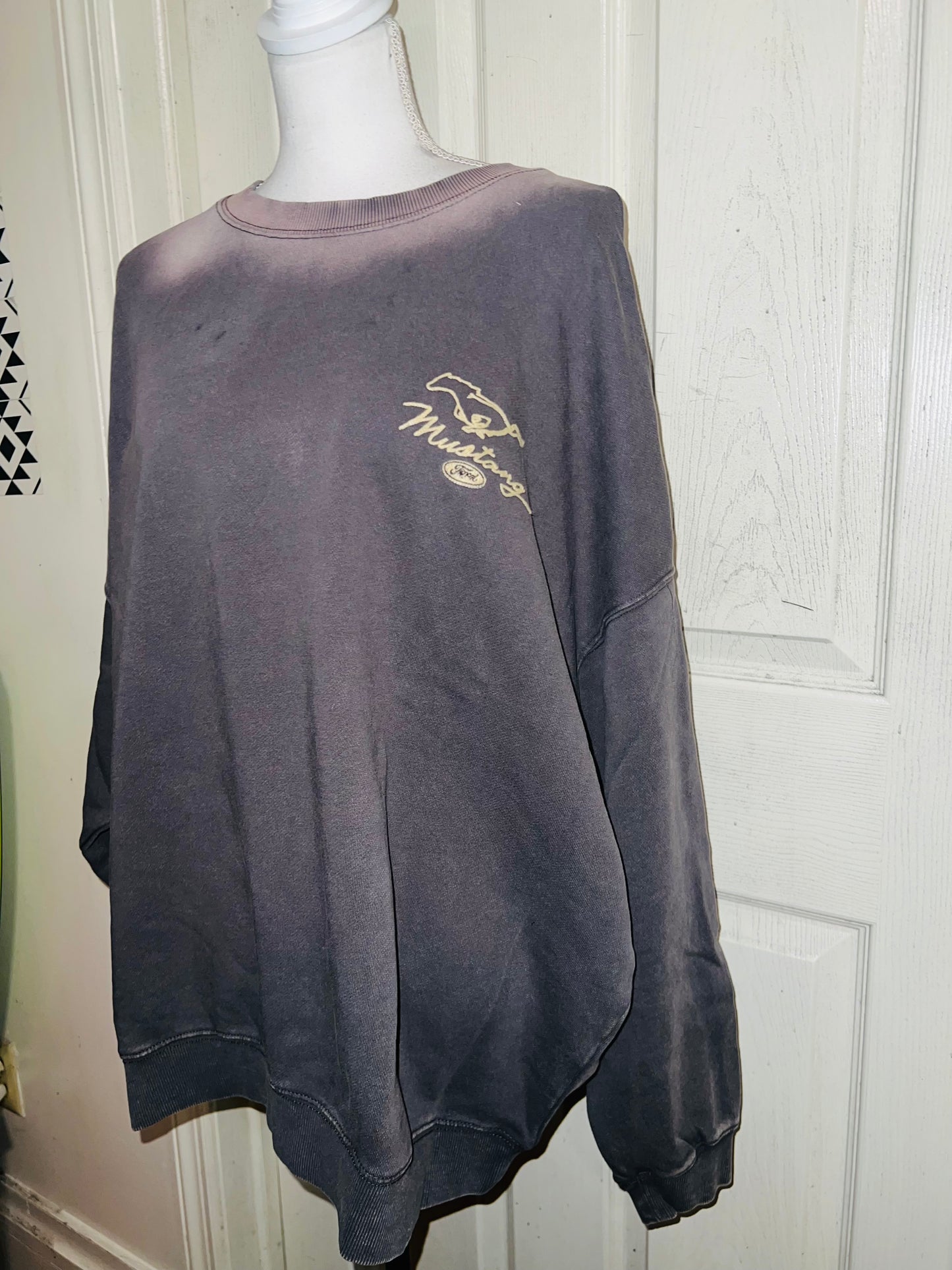 Ford Mustang Double Sided Oversized Distressed Sweatshirt