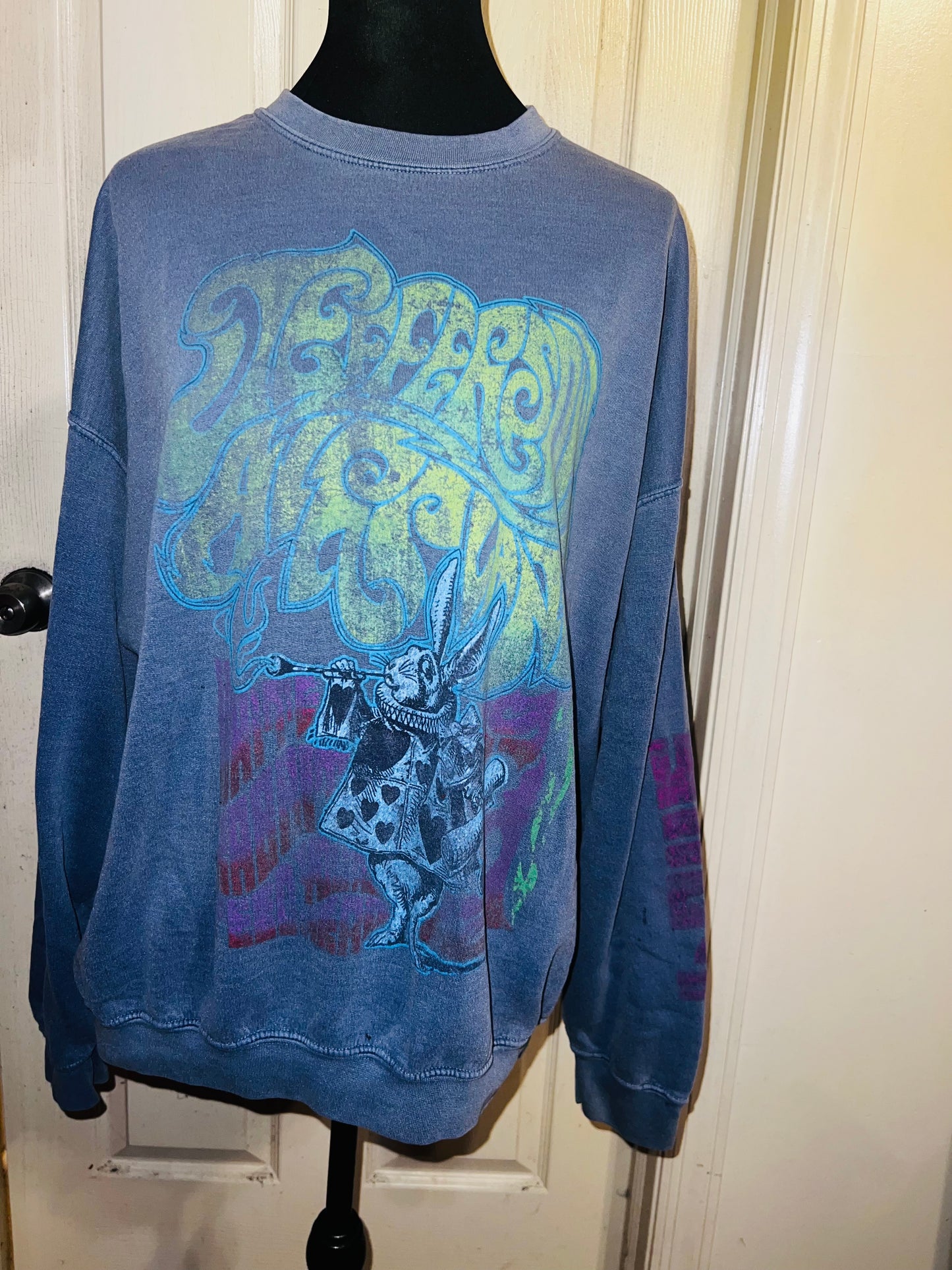 Jefferson Airplane Oversized Distressed Sweatshirt