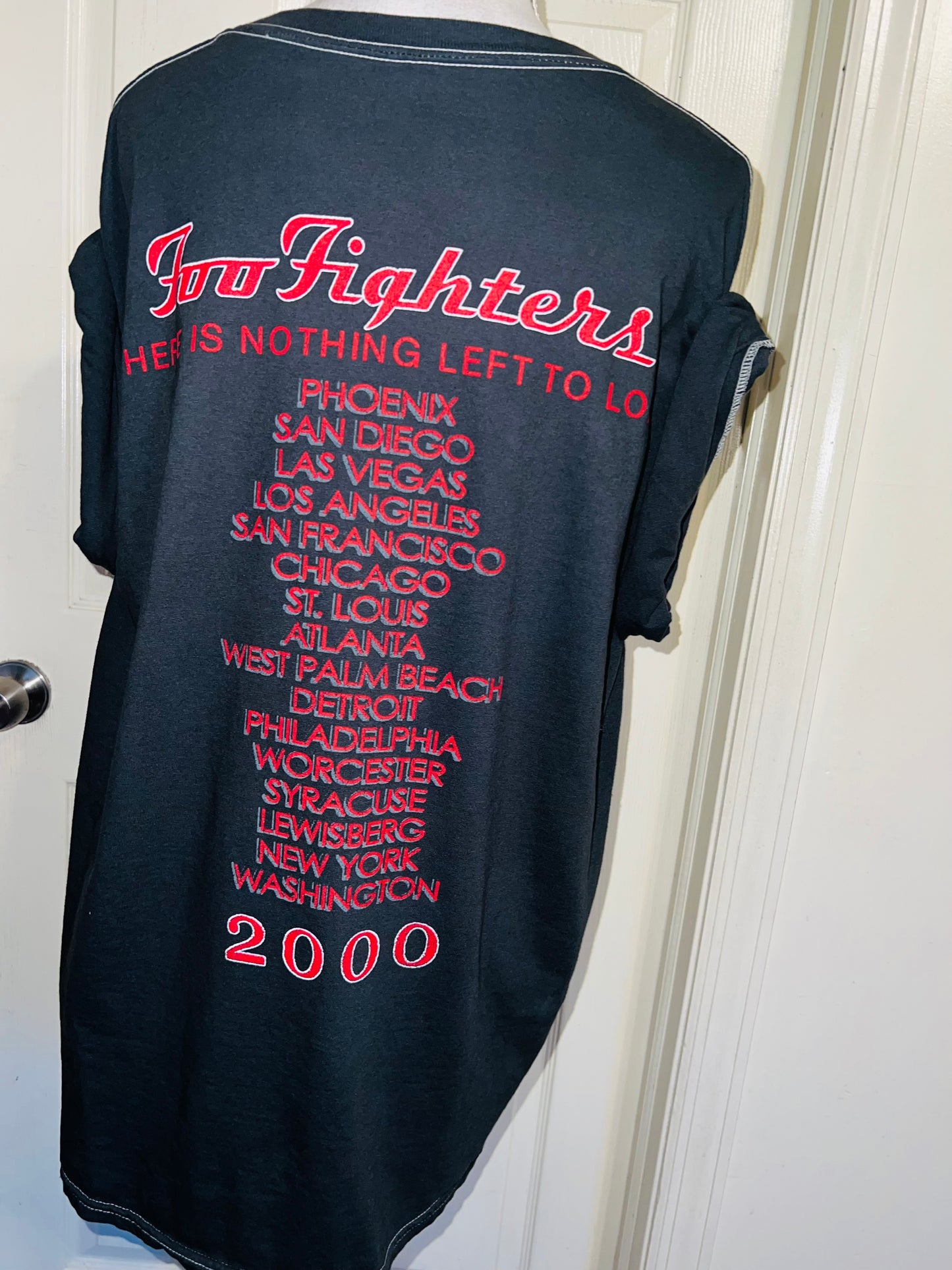Foo Fighters Double Sided Oversized Distressed Tee