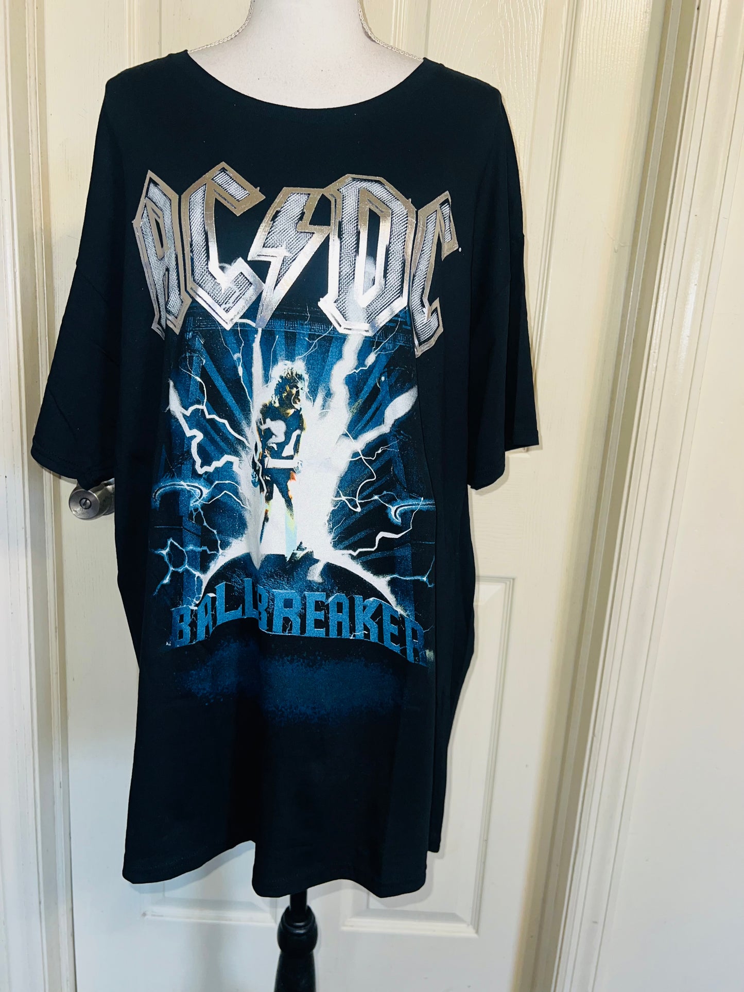 AC/DC Double Sided Oversized Distressed Tee
