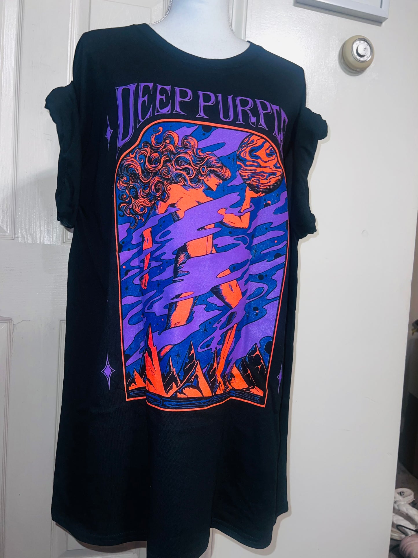 Deep Purple Oversized Distressed Tee