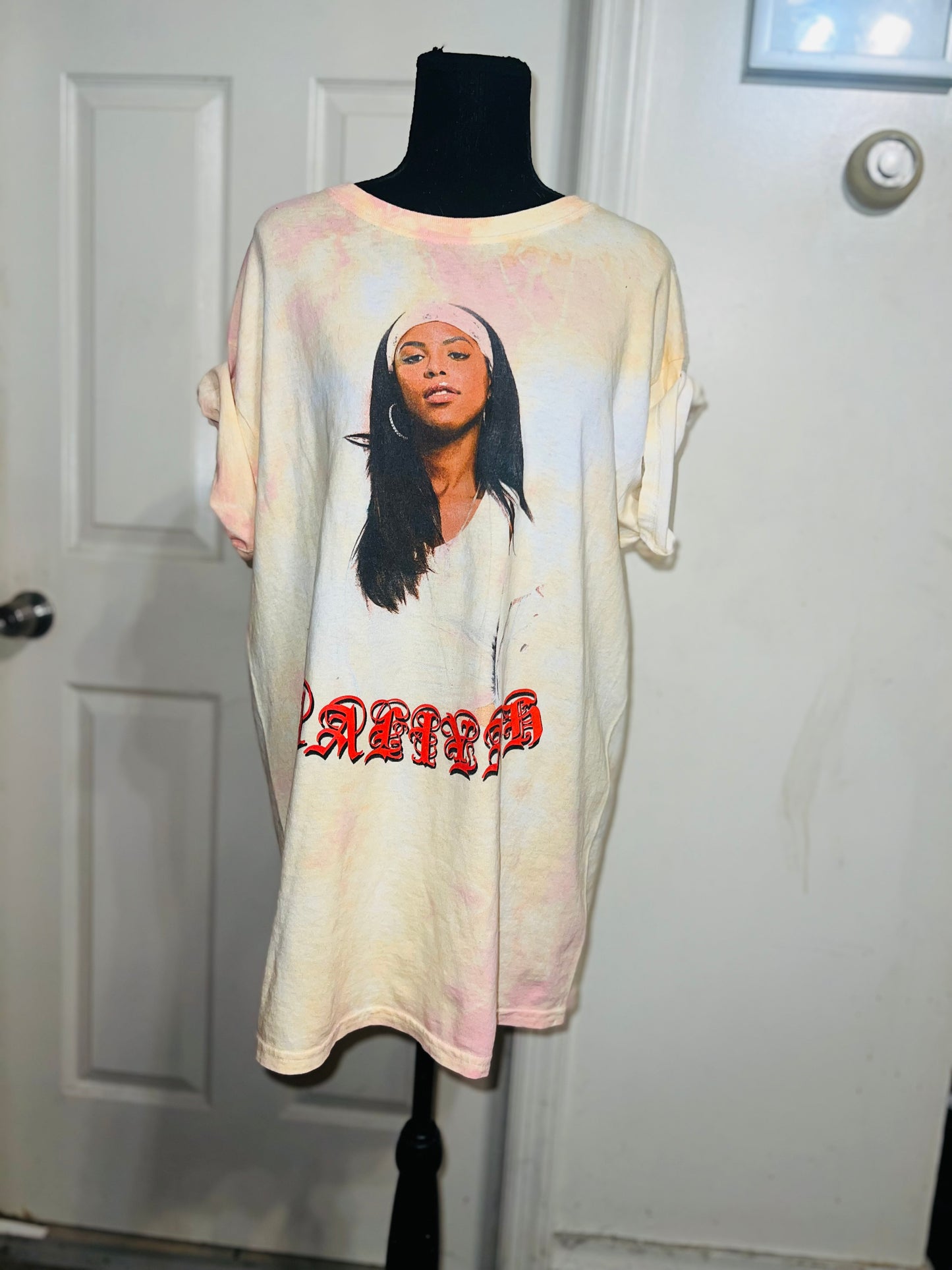 Aaliyah Tie Dye Oversized Distressed Tee