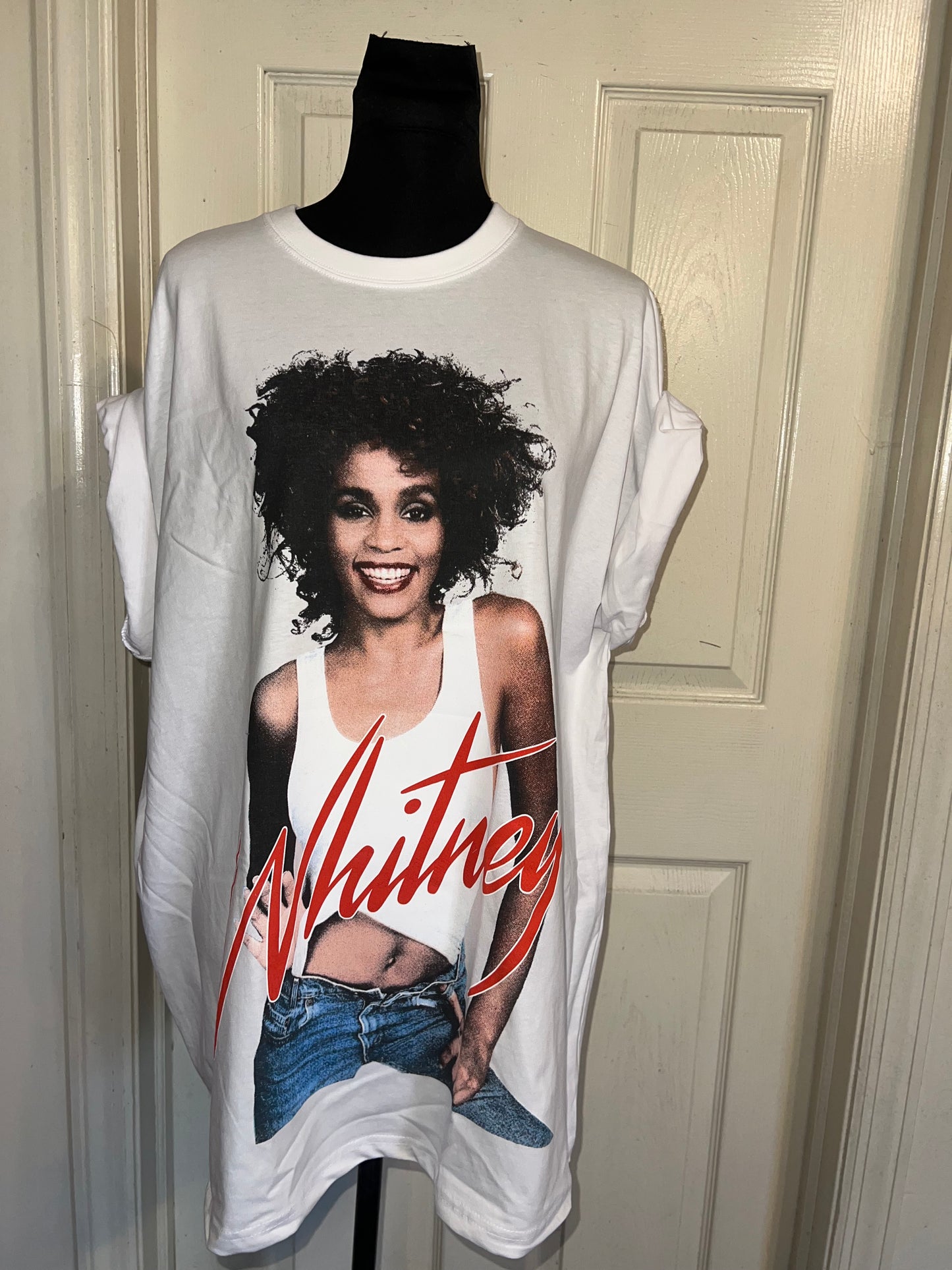 Whitney Houston Oversized Distressed Tee