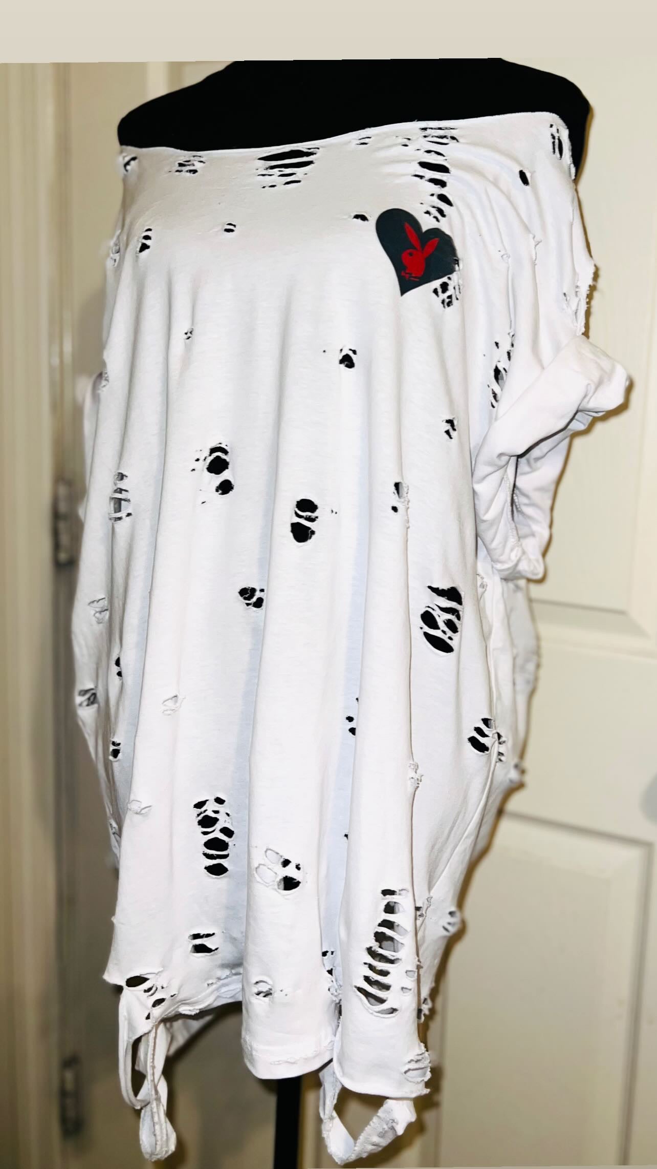 Playboy Double Sided Oversized Distressed Tee